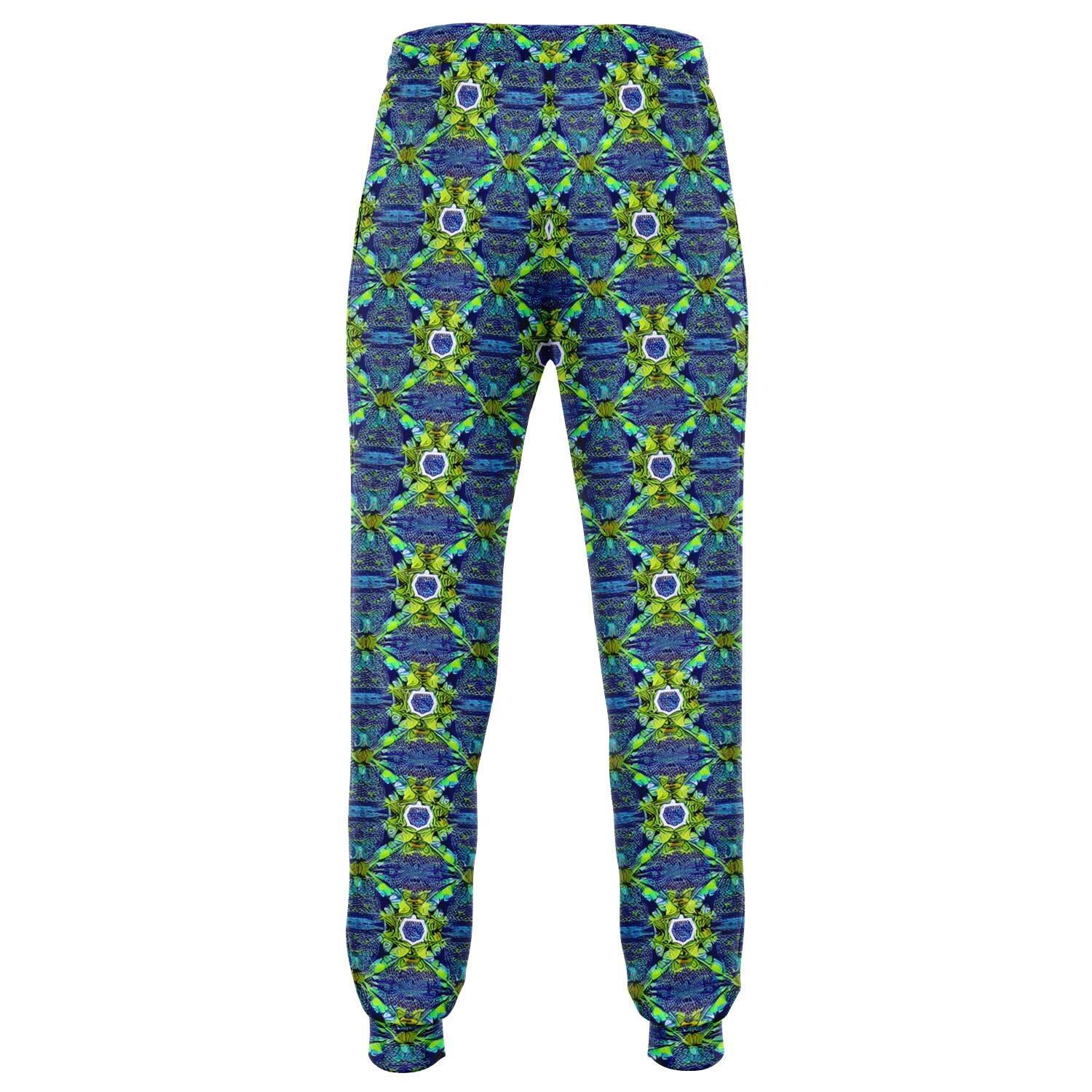 Green Funky Patterned Athletic Joggers: Bold & Durable High-Definition Wear - Purdy Funk