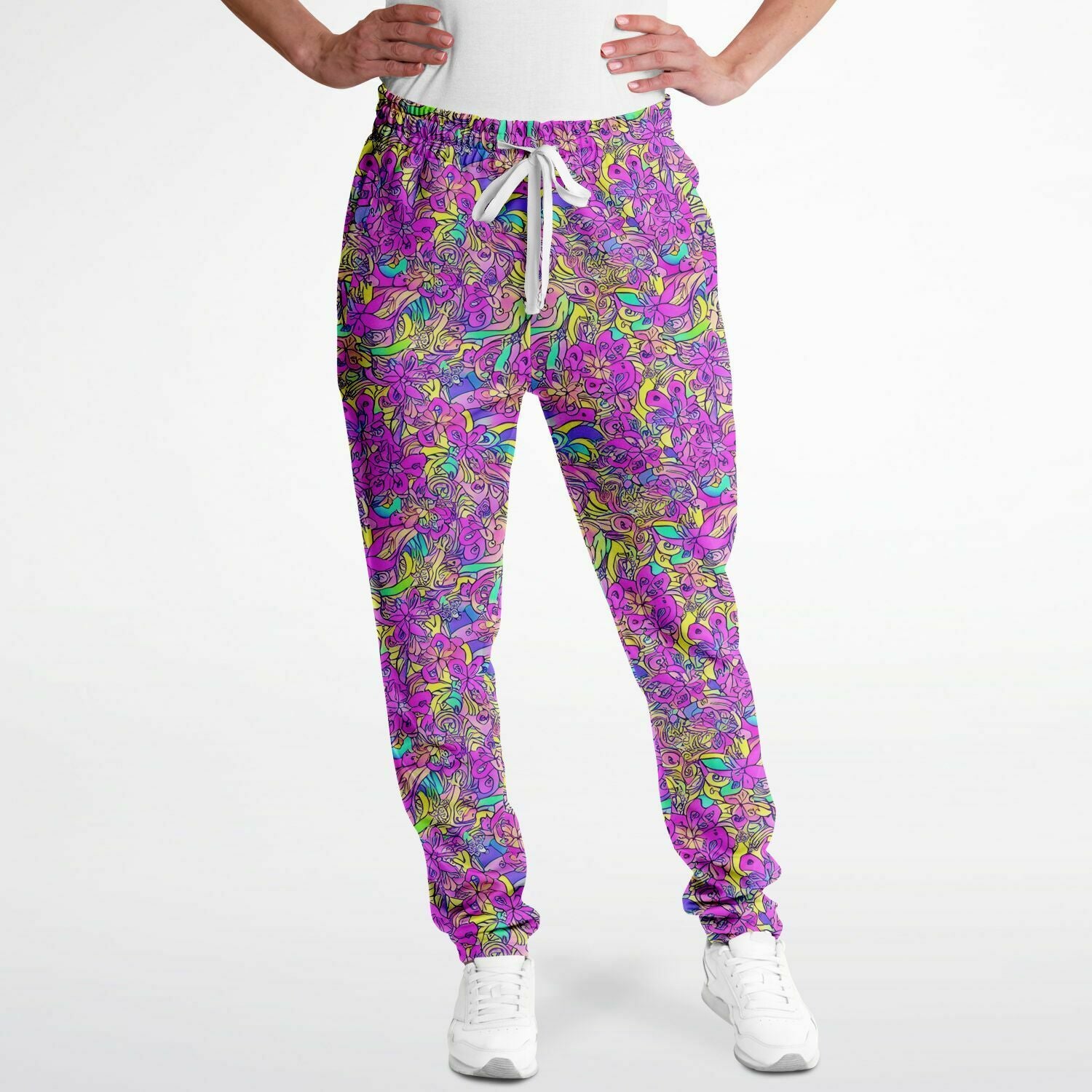 Pink Flower Pattern Track Pants - Purdy Funk