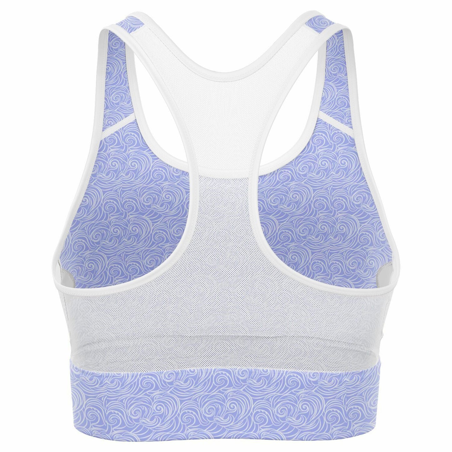 Lilac Patterned Mesh Padded Sports Bra