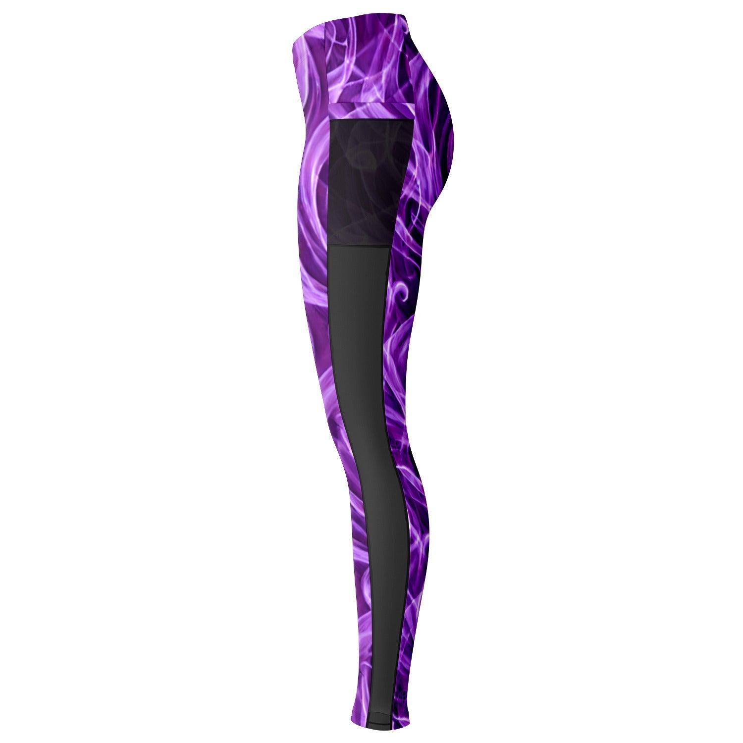 Purple Smoke Mesh Pocket Leggings - Purdy Funk