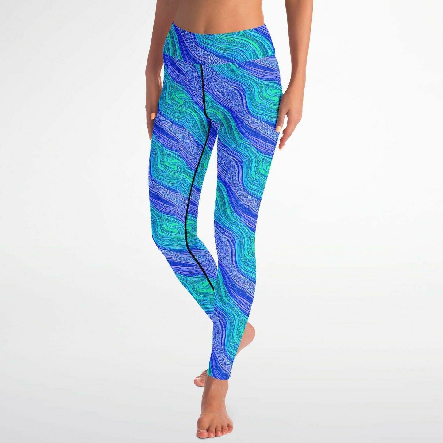 Blue Wave Yoga Leggings - Purdy Funk