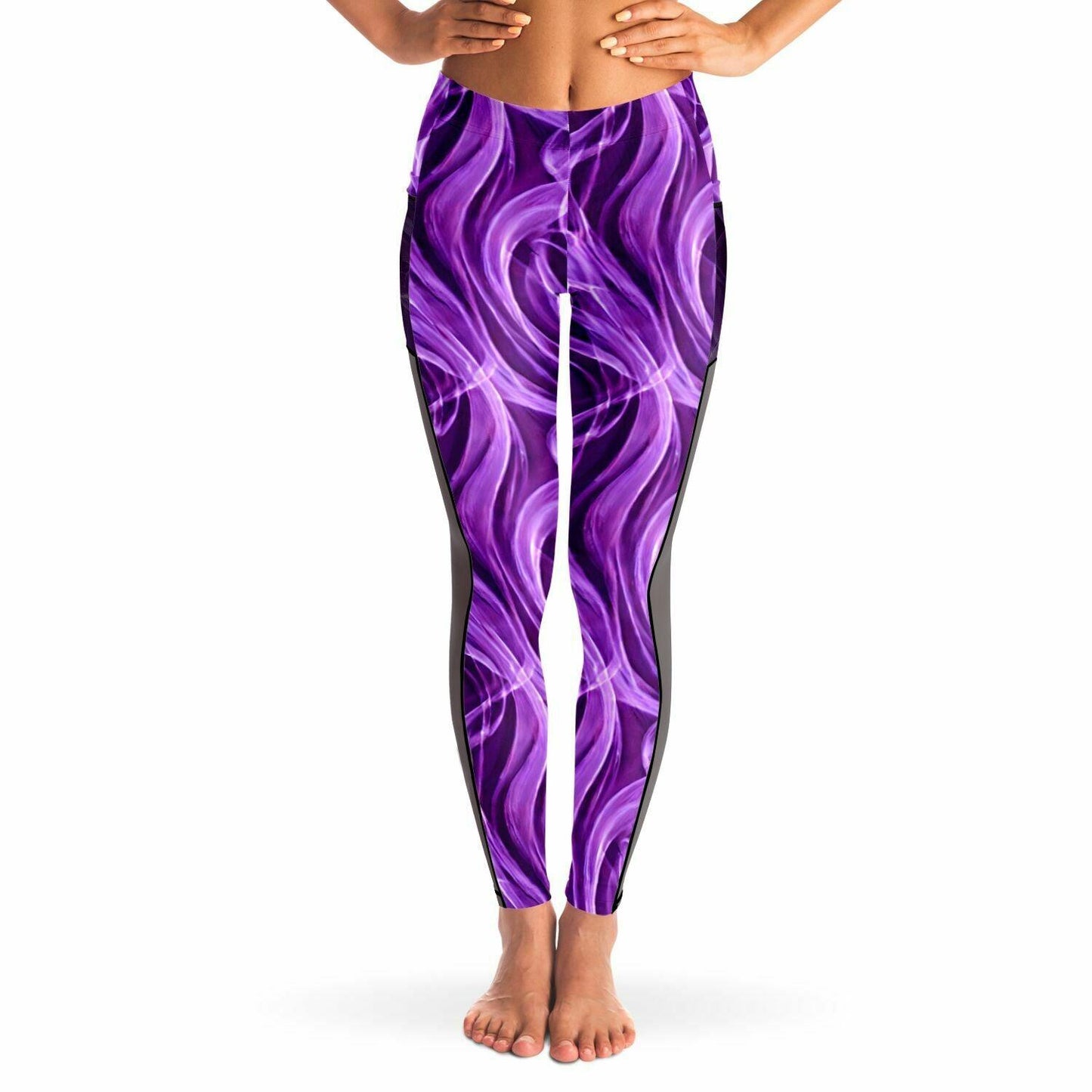 Purple Smoke Mesh Pocket Leggings - Purdy Funk