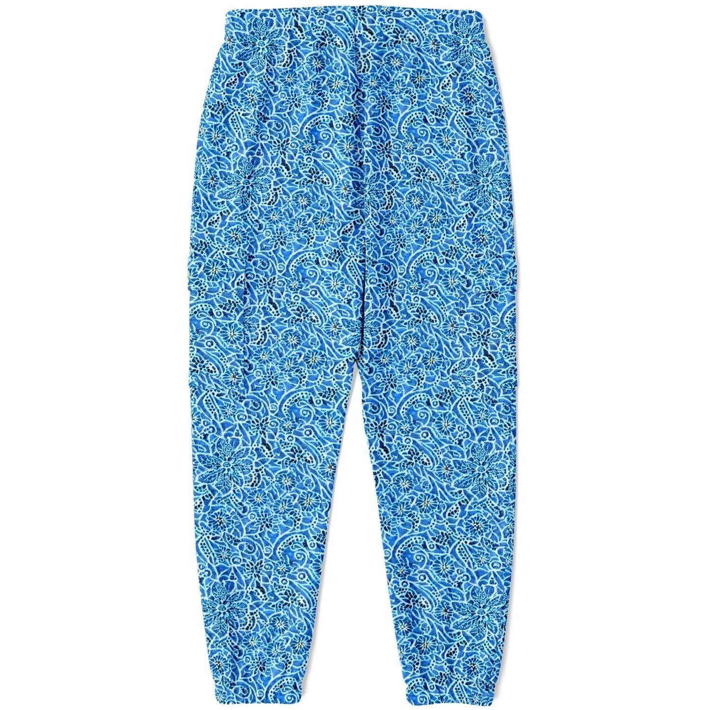 Eco-Friendly Blue Printed Cargo Sweatpants | Comfort Meets Style - Purdy Funk