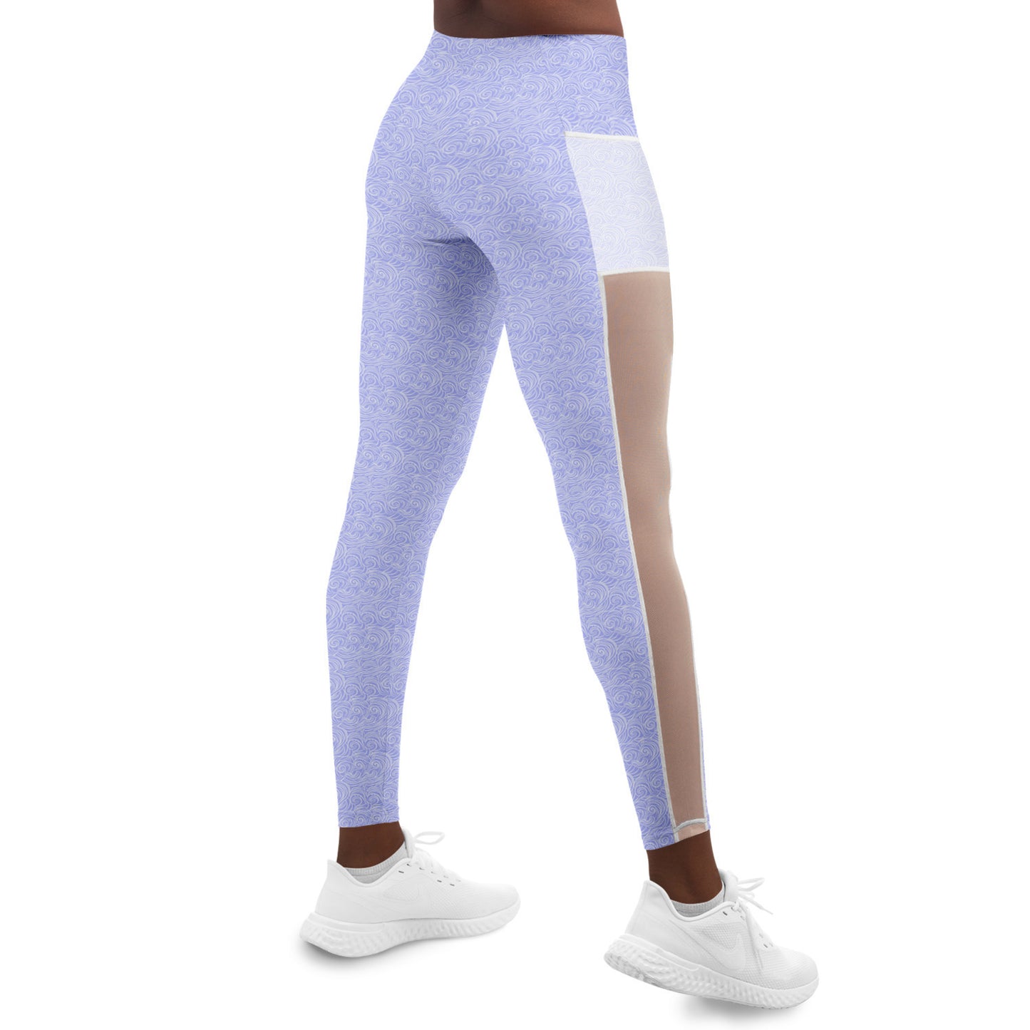 Lilac Patterned Mesh Pocket Legging