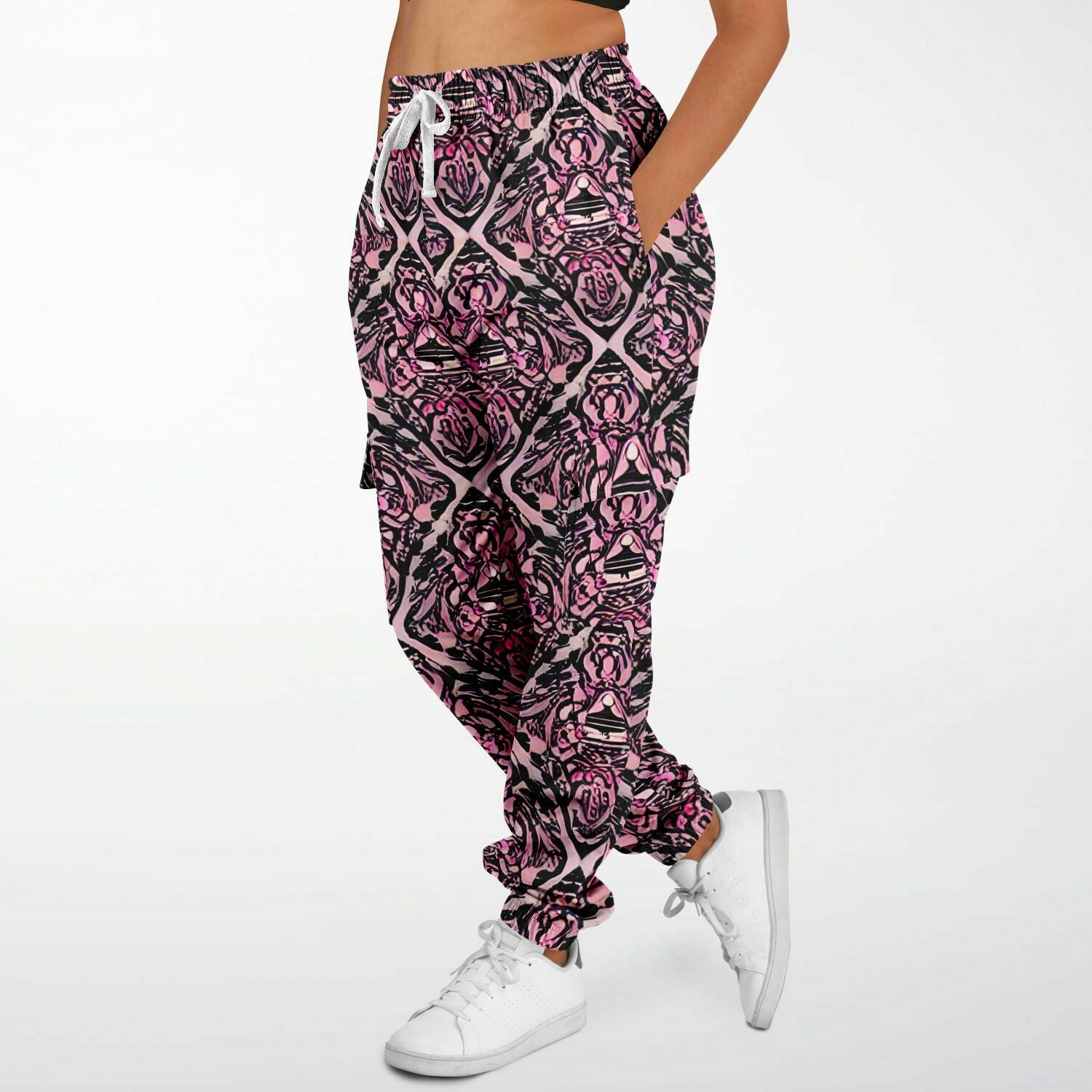 Pink Pattern Athletic Cargo Sweatpants - Purdy Funk