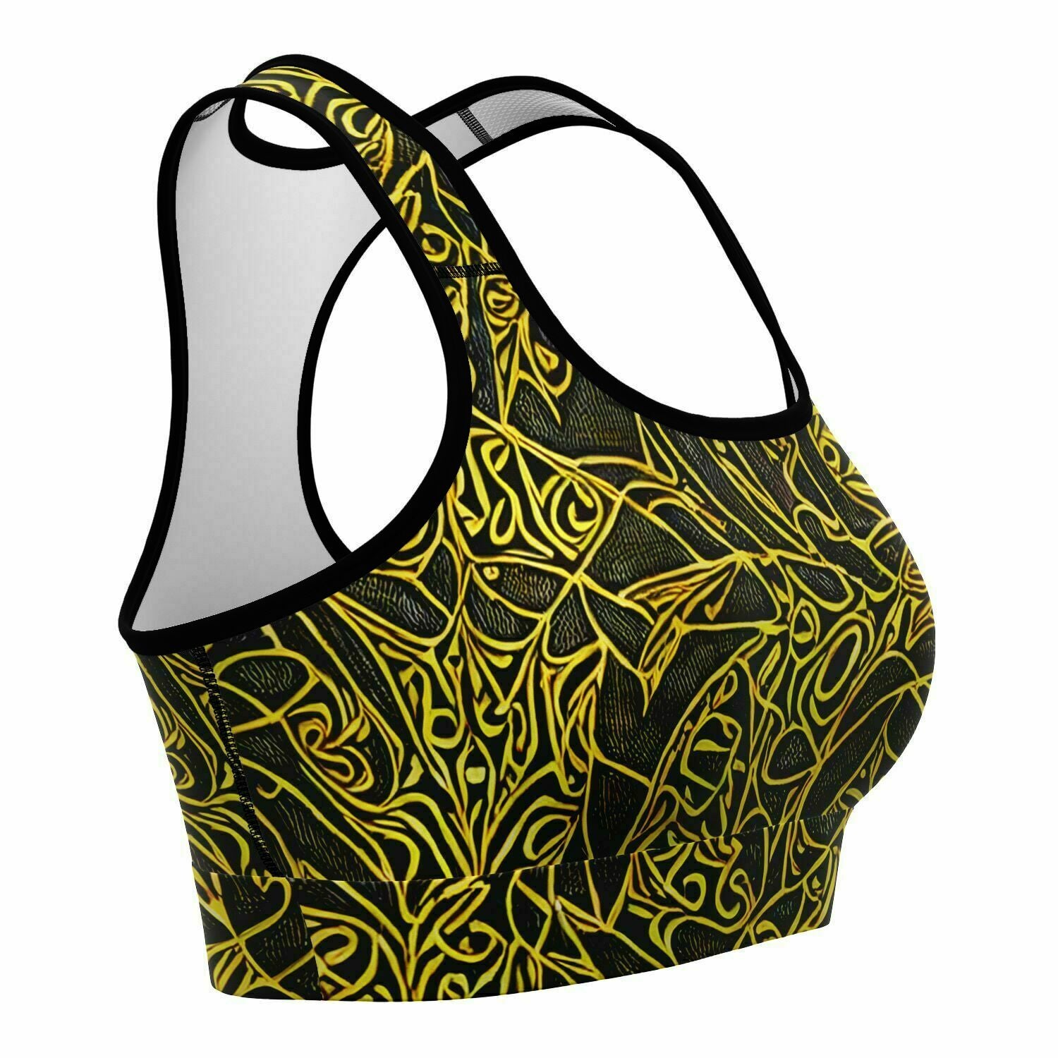 Black and Gold Sports Bra - Purdy Funk