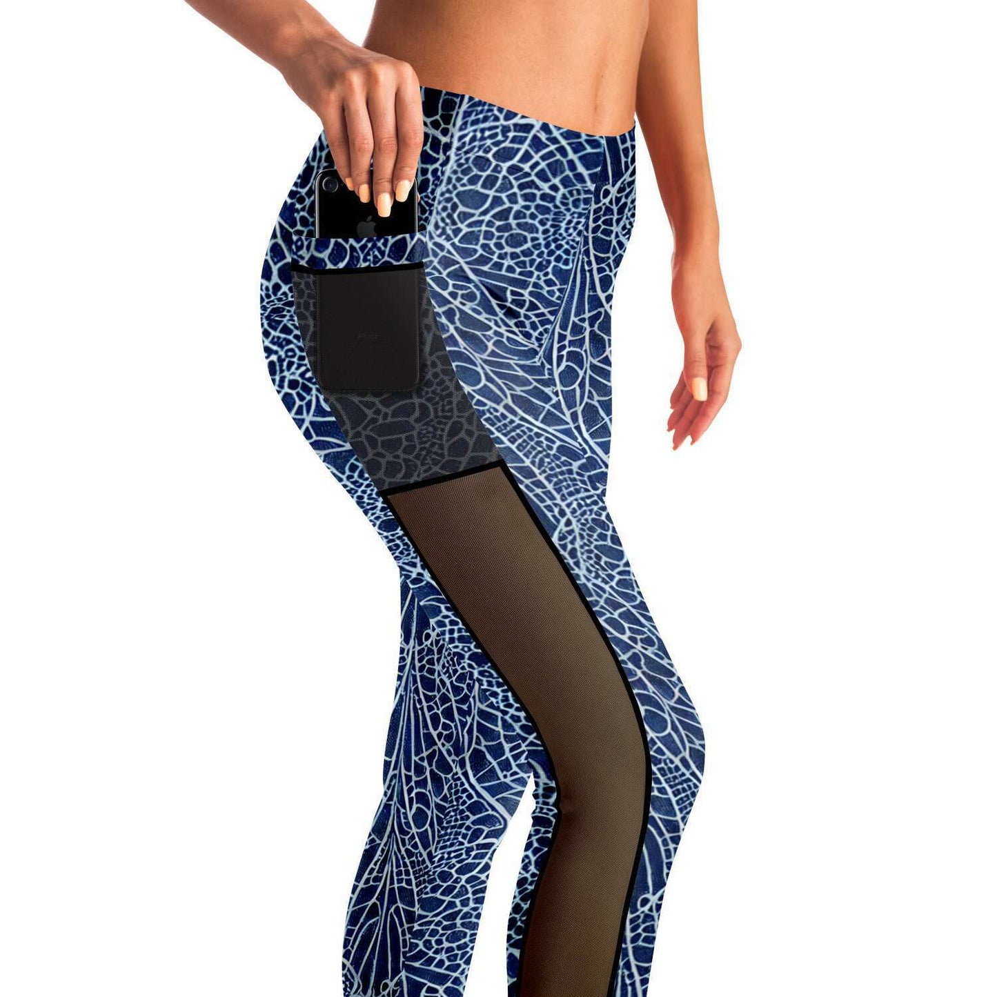 Blue Lace Mesh Pocket Legging - Purdy Funk