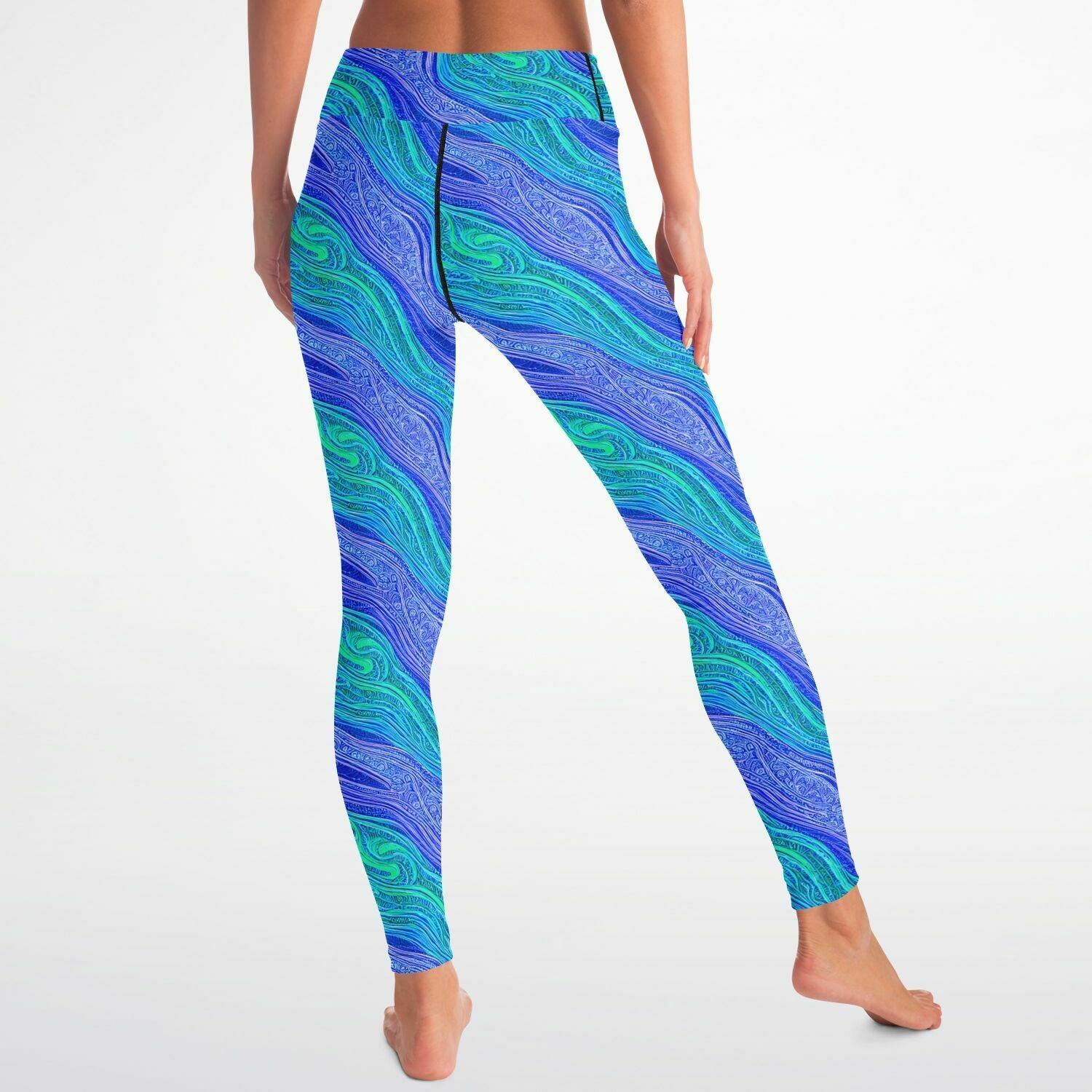 Blue Wave Yoga Leggings - Purdy Funk