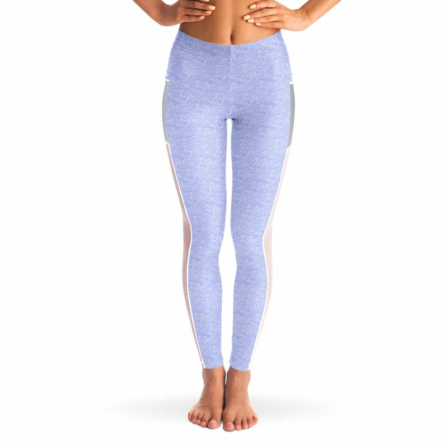 Lilac Patterned Mesh Pocket Legging