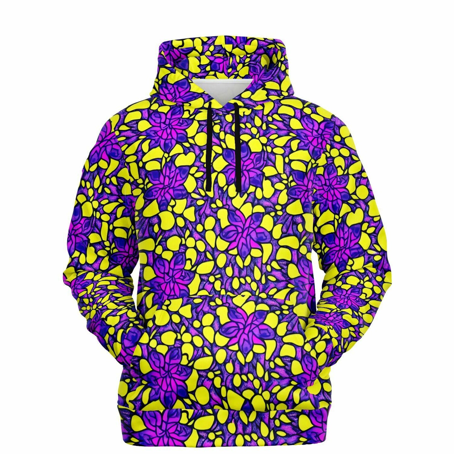 Vibrant Flower Print Athletic Hoodie - Purdy Funk