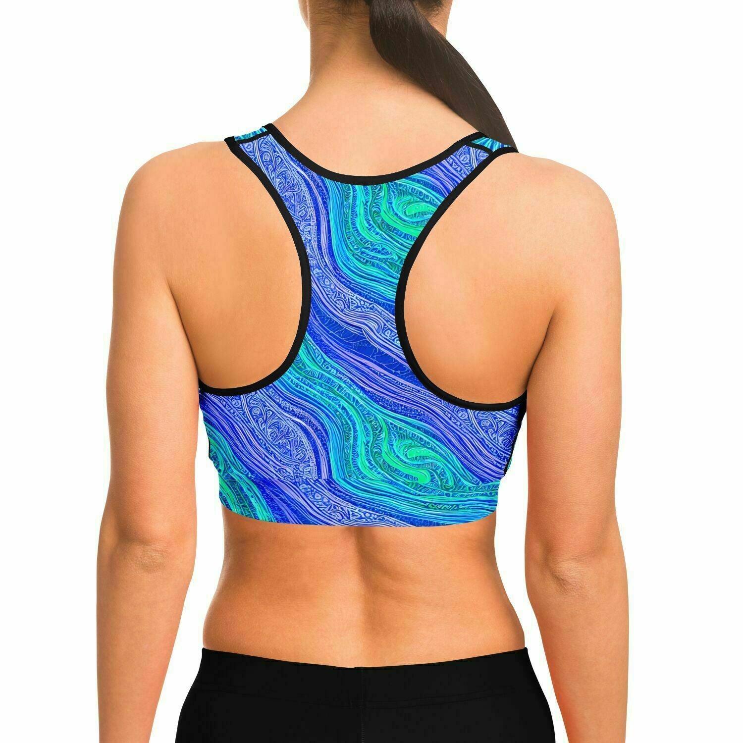 Blue Wave Sports Bra - Purdy Funk