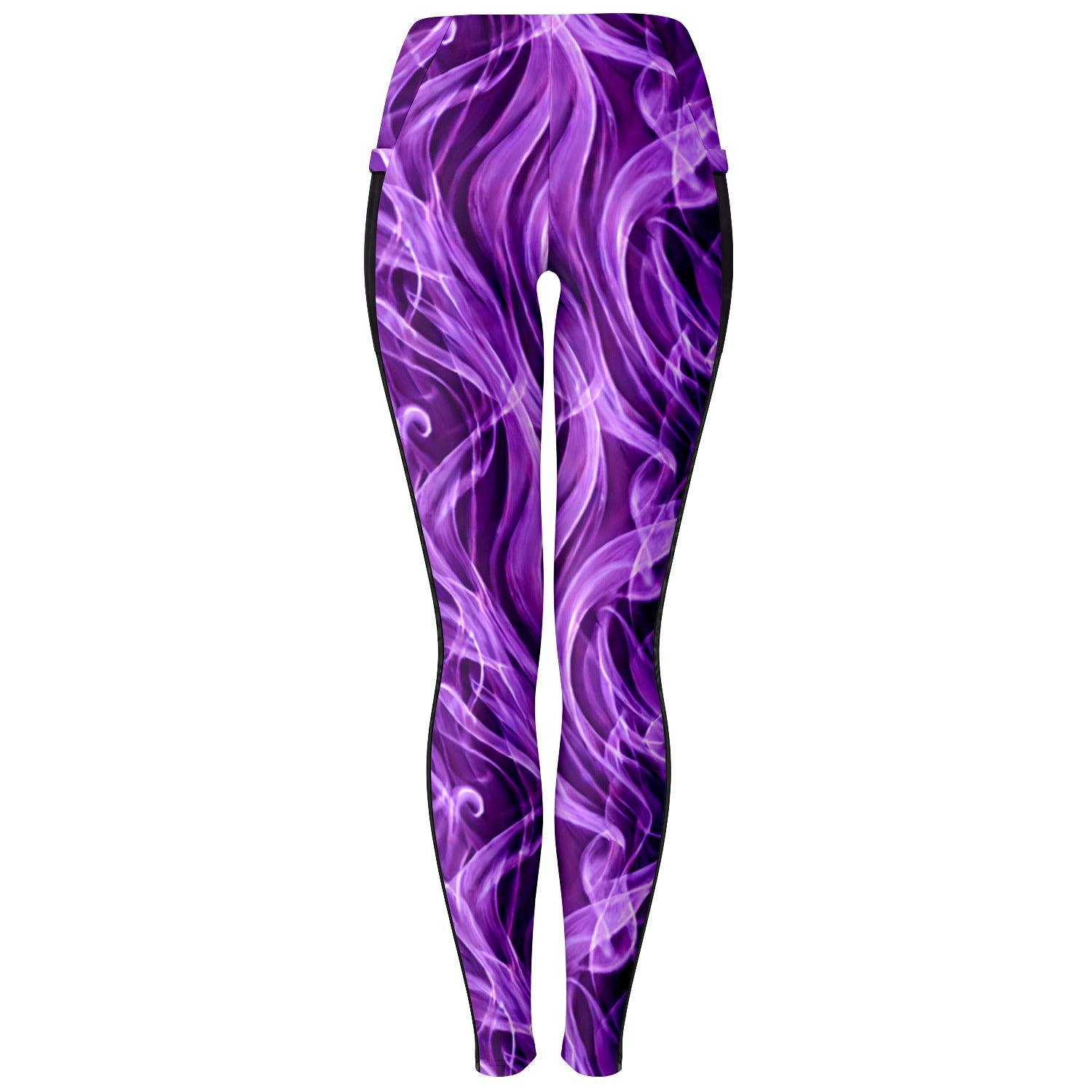 Purple Smoke Mesh Pocket Leggings - Purdy Funk