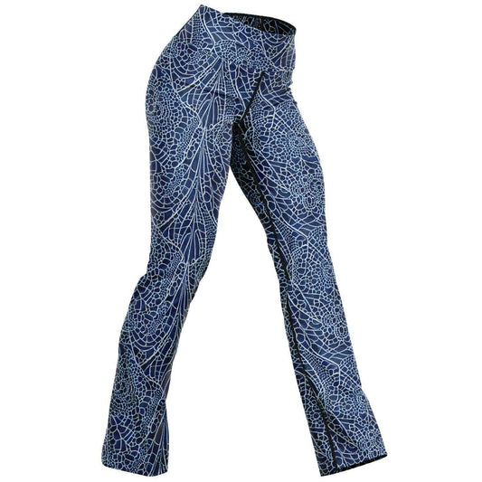 Blue Lace Flare Leggings