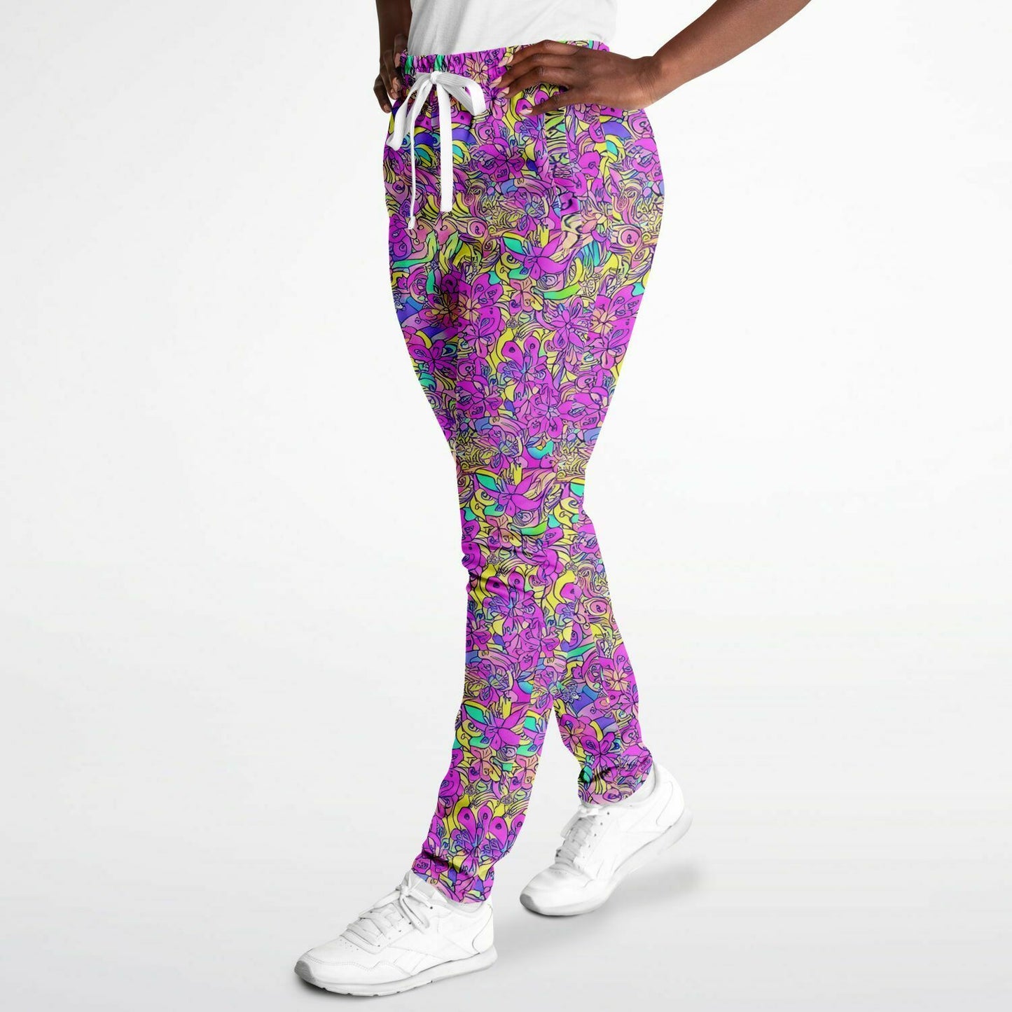 Pink Flower Pattern Track Pants - Purdy Funk