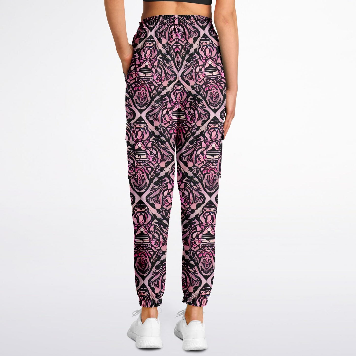 Pink Pattern Athletic Cargo Sweatpants - Purdy Funk