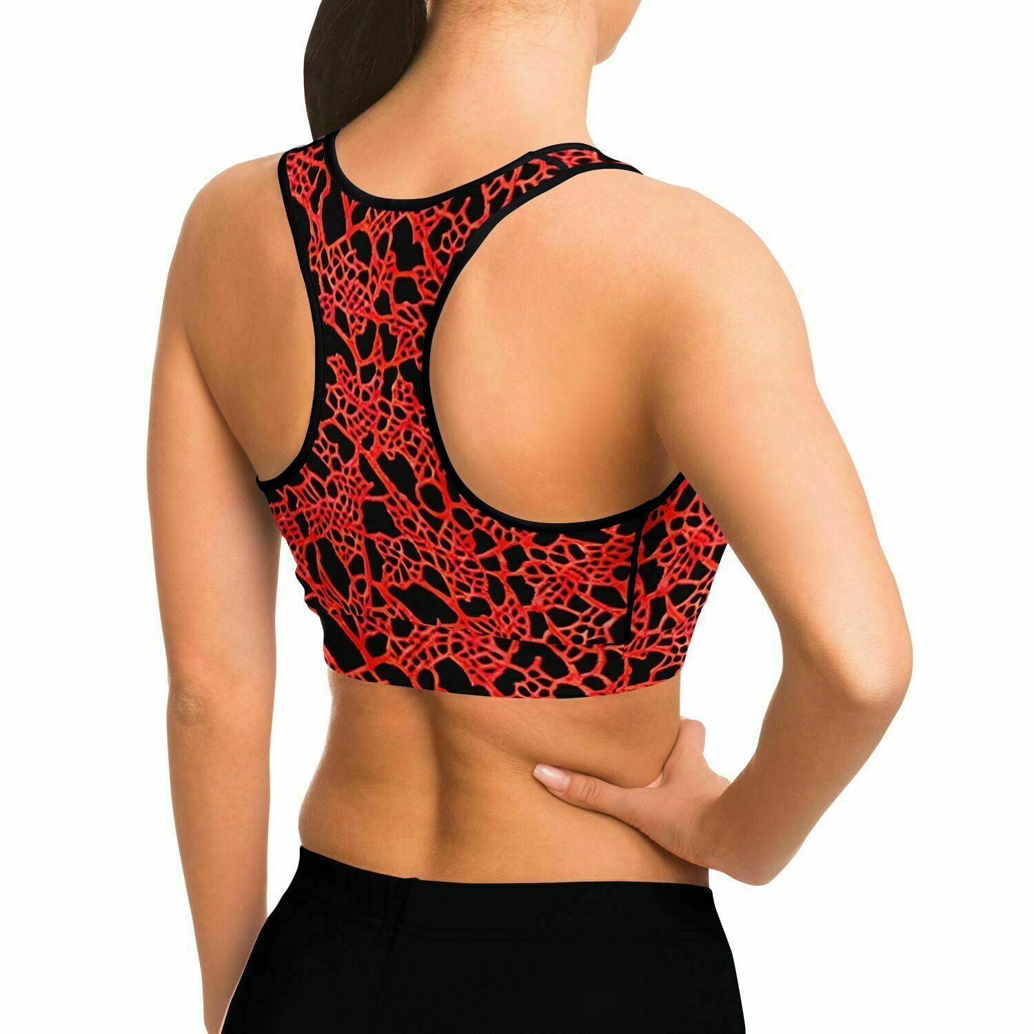 Red and Black Lace Sports Bra - Purdy Funk