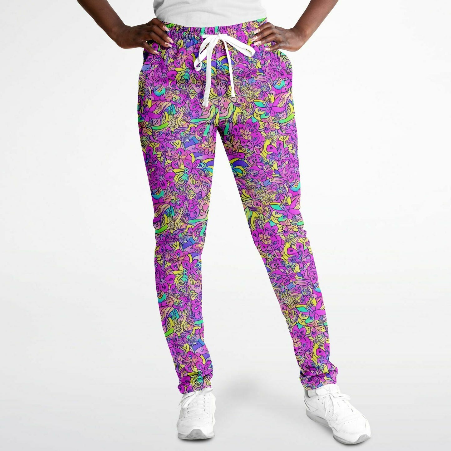 Pink Flower Pattern Track Pants - Purdy Funk