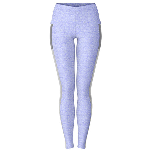 Lilac Patterned Mesh Pocket Legging