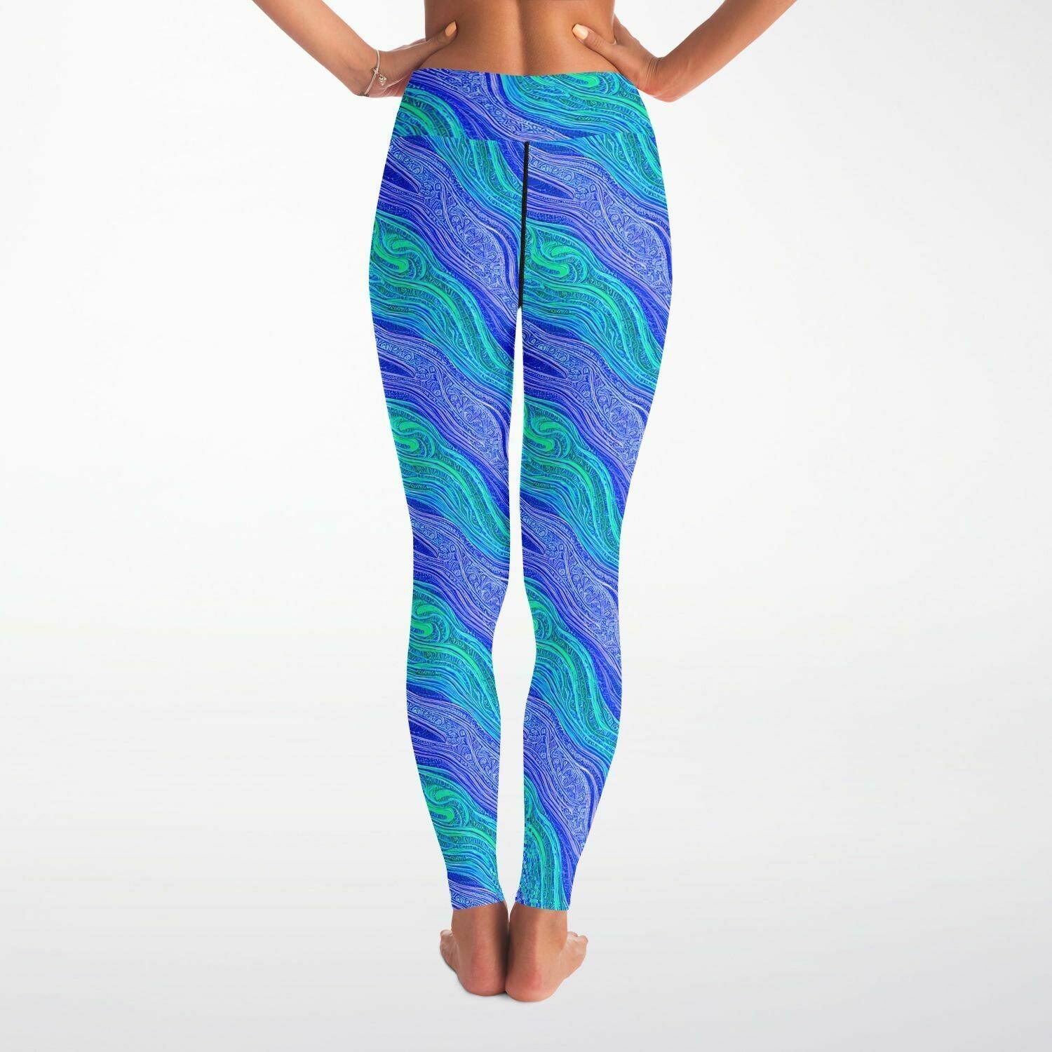 Blue Wave Yoga Leggings - Purdy Funk