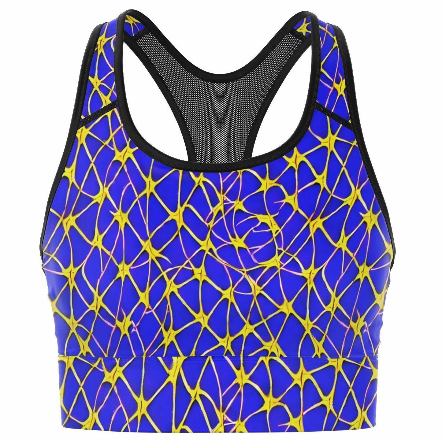 Blue Mesh Padded Sports Bra - Purdy Funk