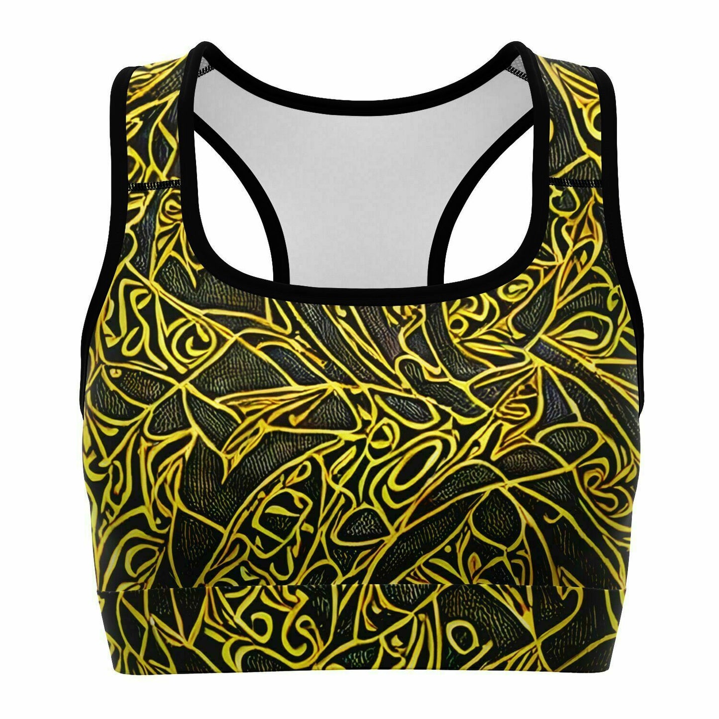 Black and Gold Sports Bra - Purdy Funk