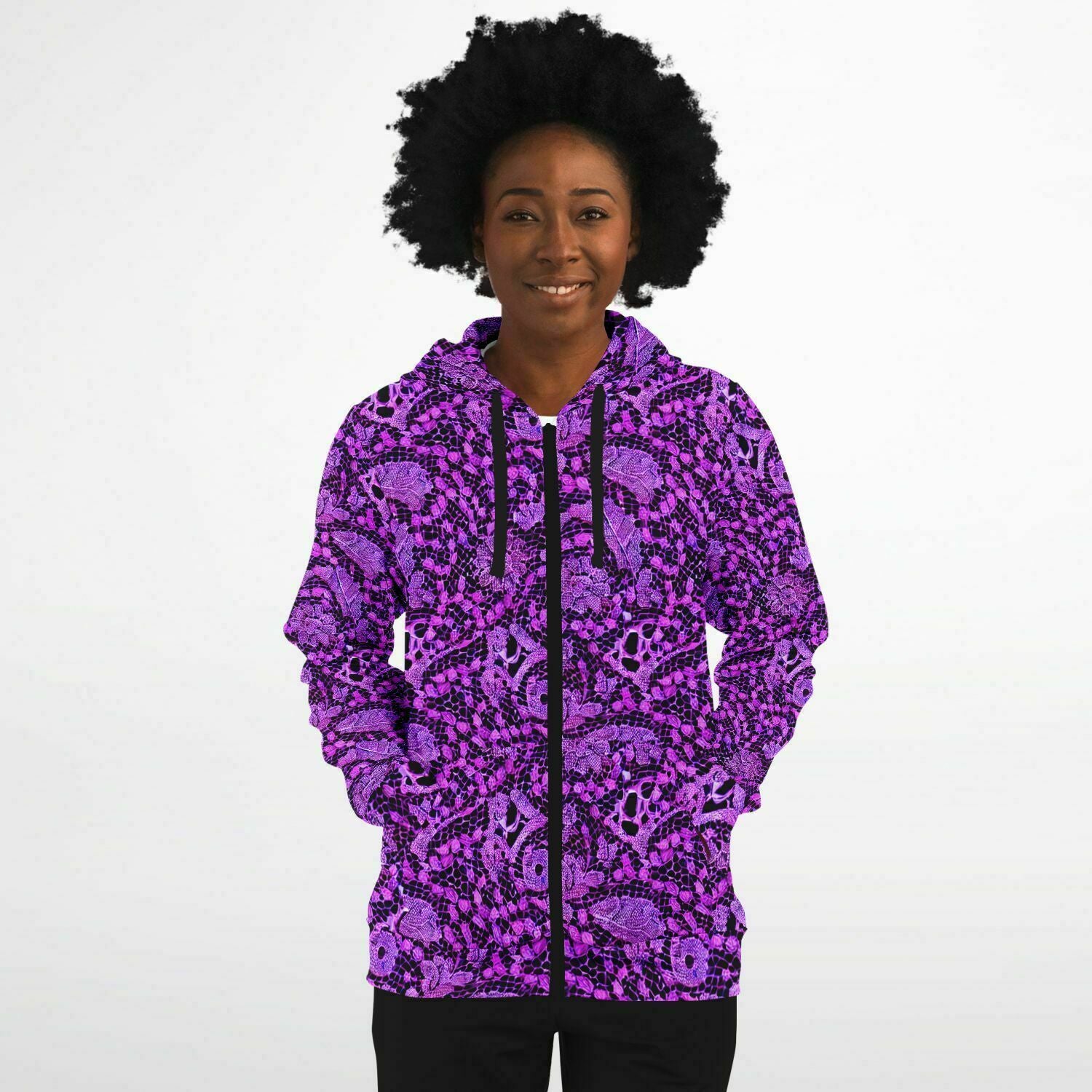 Athletic Zip-Up Hoodie - AOP - Purdy Funk