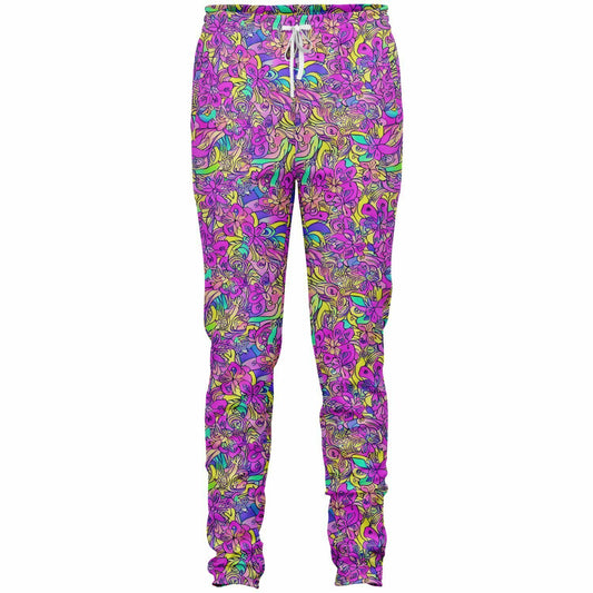 Pink Flower Pattern Track Pants - Purdy Funk