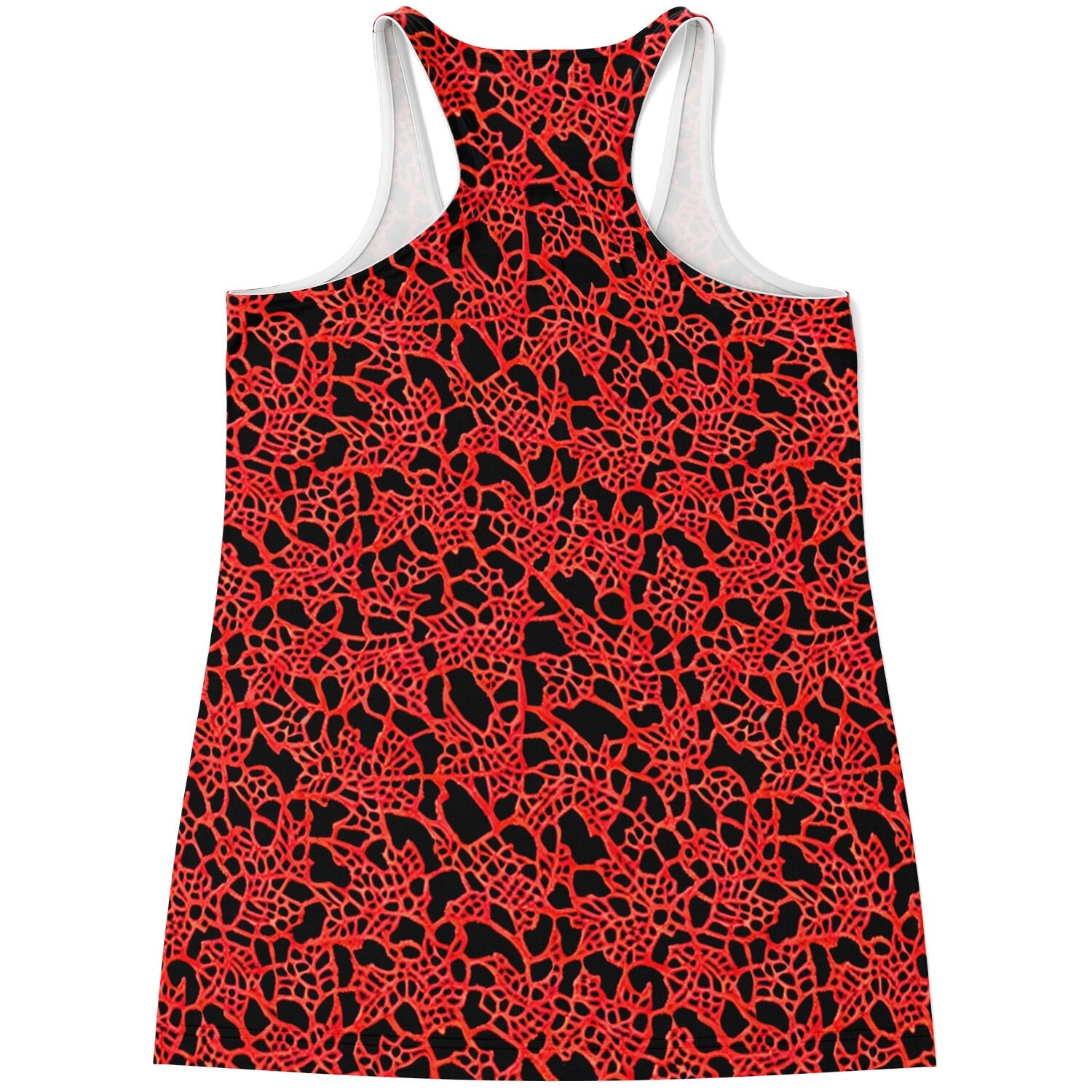 Red and Black Lace Flowy Racerback Tank Top - Purdy Funk