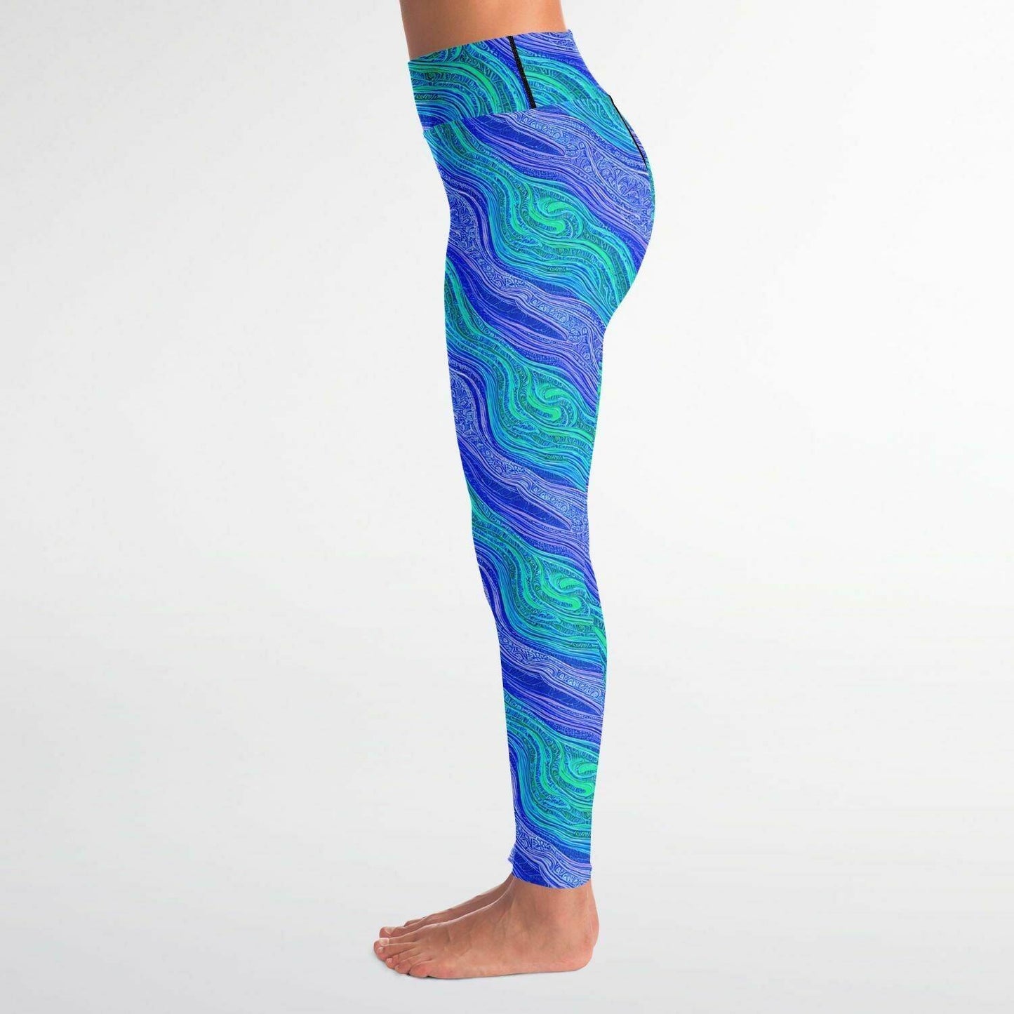 Blue Wave Yoga Leggings - Purdy Funk