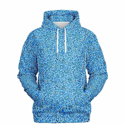 Pretty Blue Paisley Patterned Hoodie