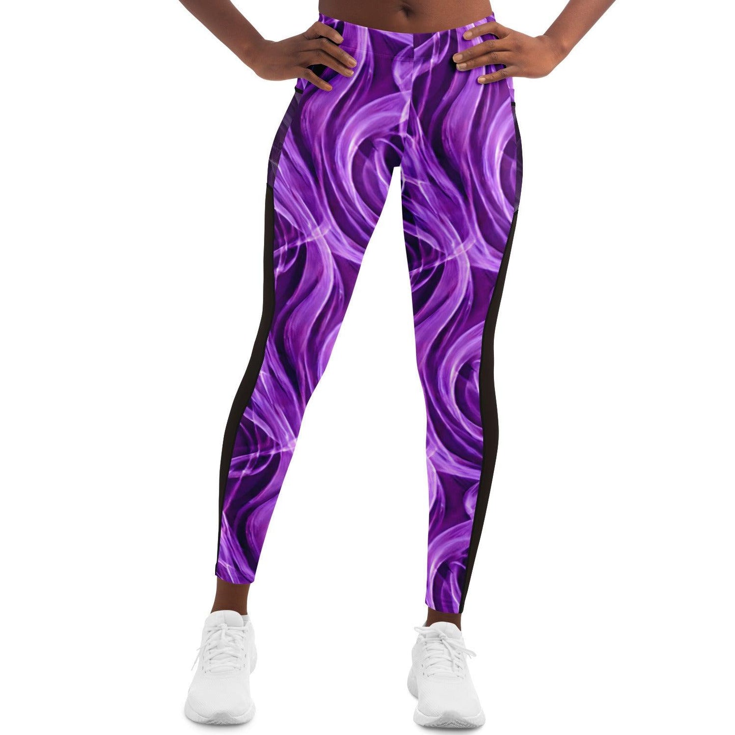 Purple Smoke Mesh Pocket Leggings - Purdy Funk