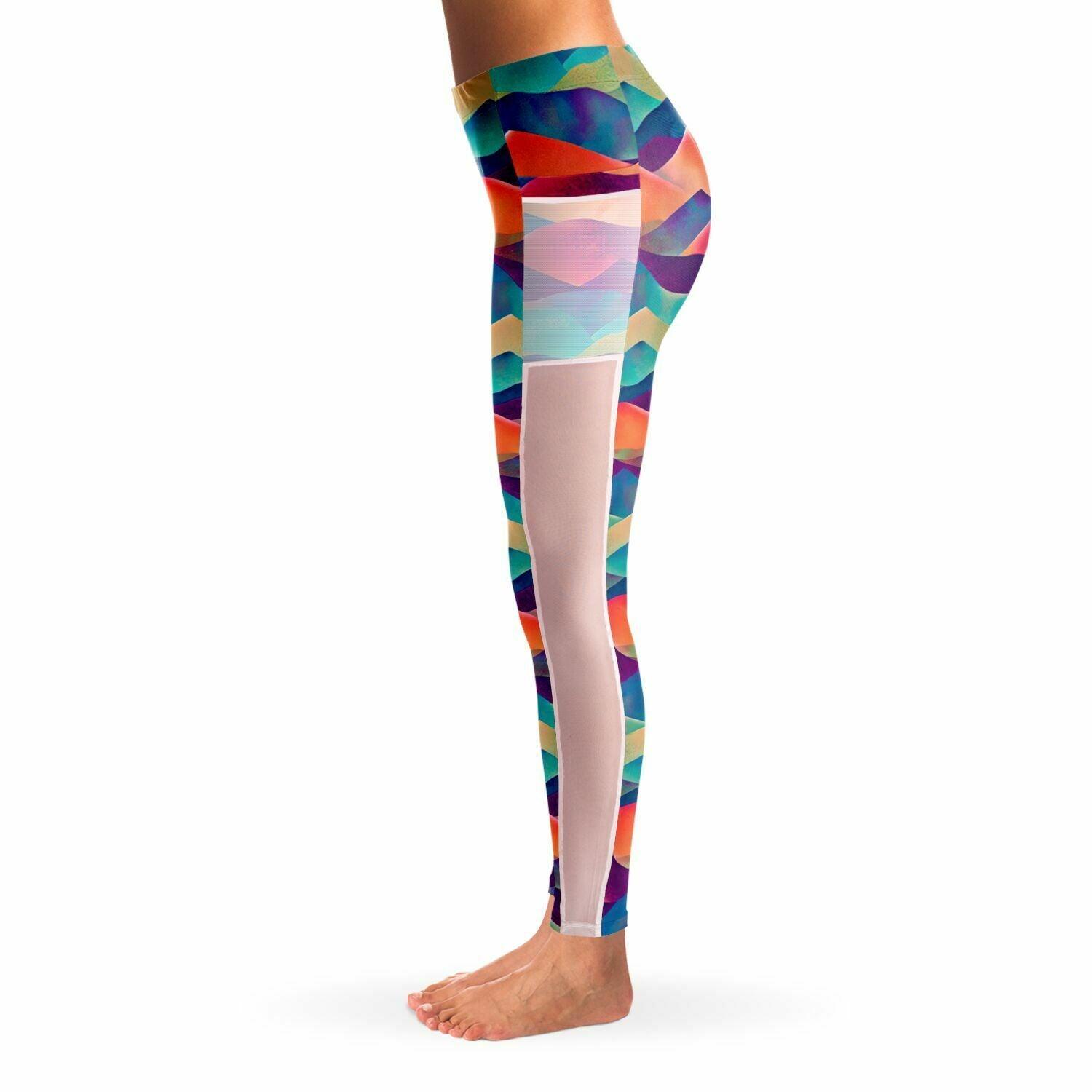 High-Performance Mesh Pocket Leggings - Colorful & Stretchy Activewear for Women - Purdy Funk