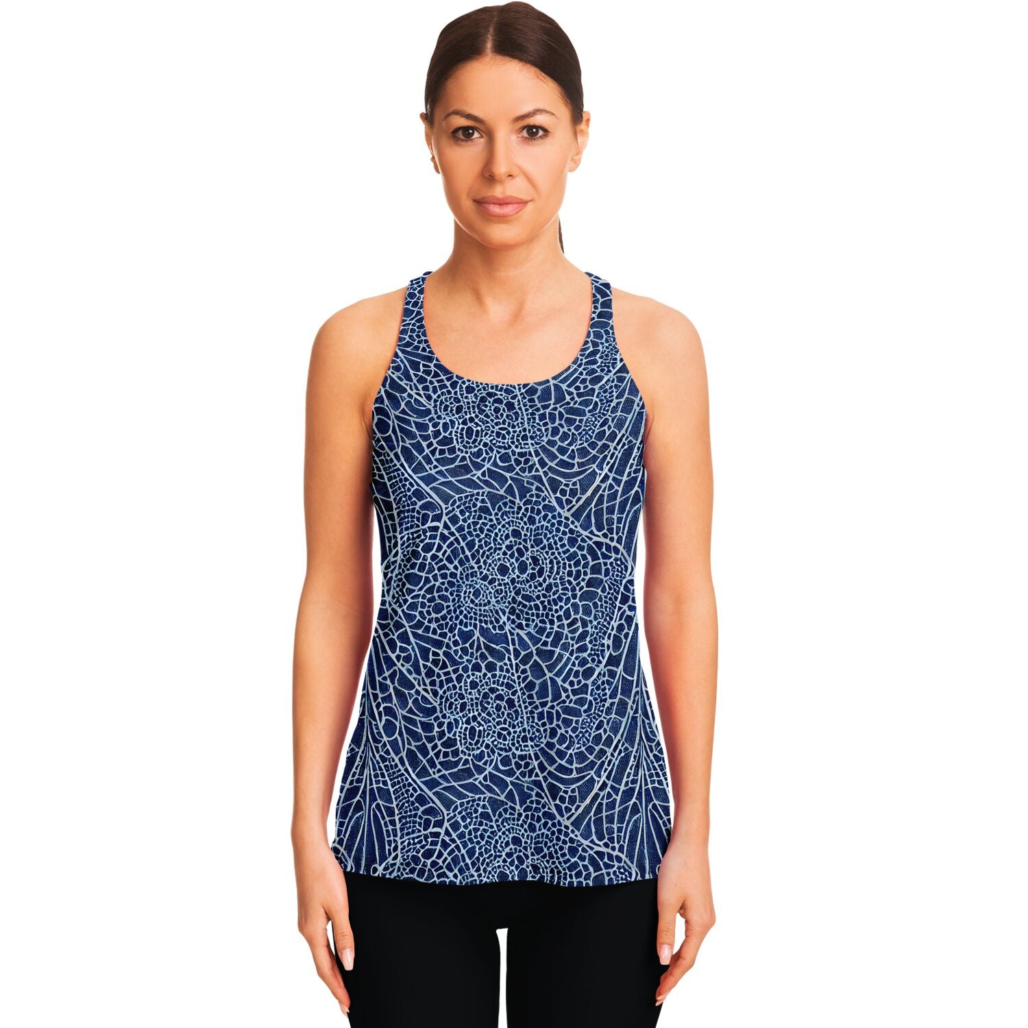 Blue Lace Flowy Racerback Tank Top - Purdy Funk