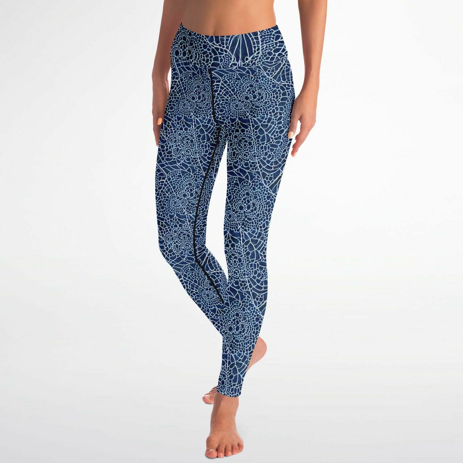 Blue Lace Yoga Leggings - Purdy Funk