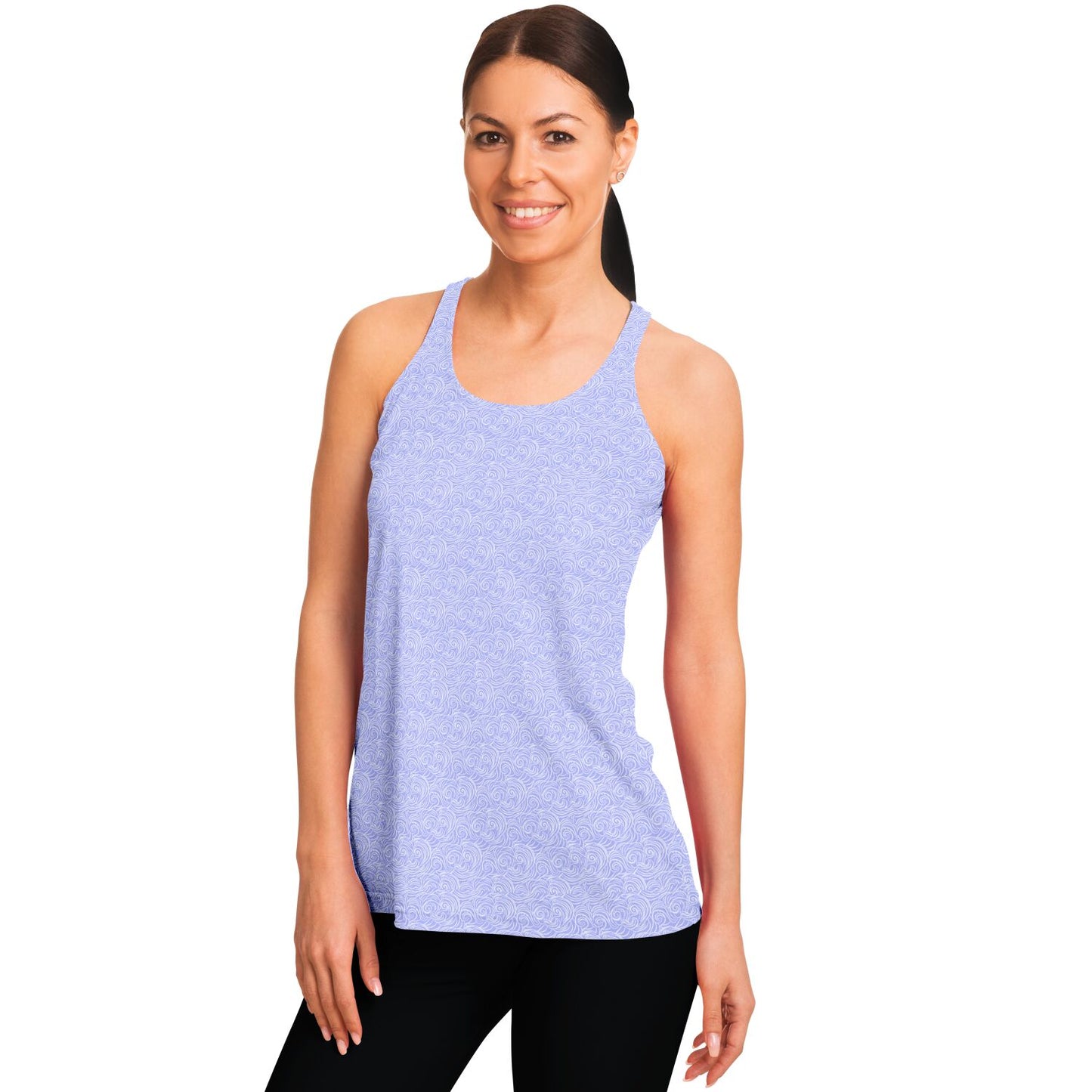 Lilac Patterned Flowy Tank Top