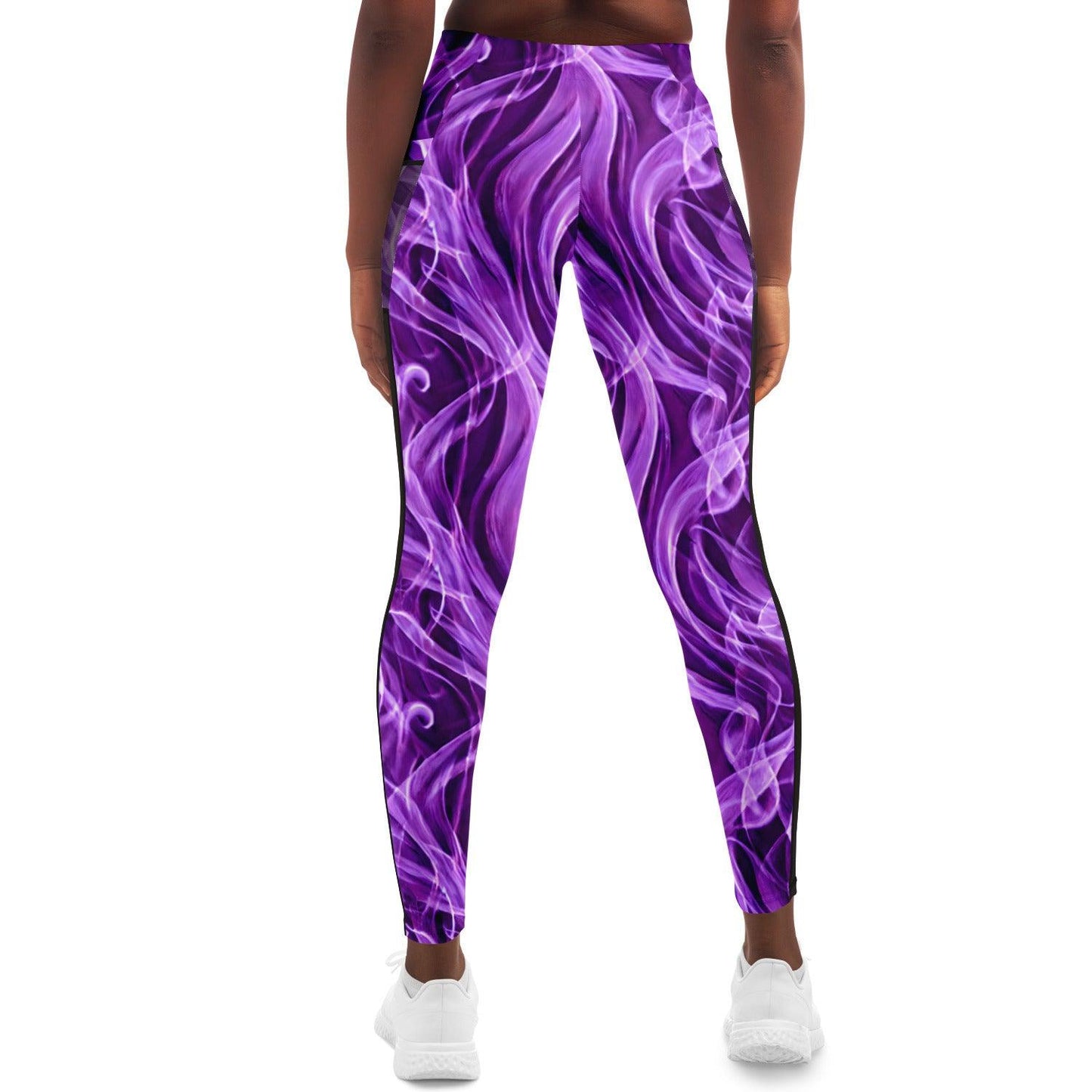 Purple Smoke Mesh Pocket Leggings - Purdy Funk