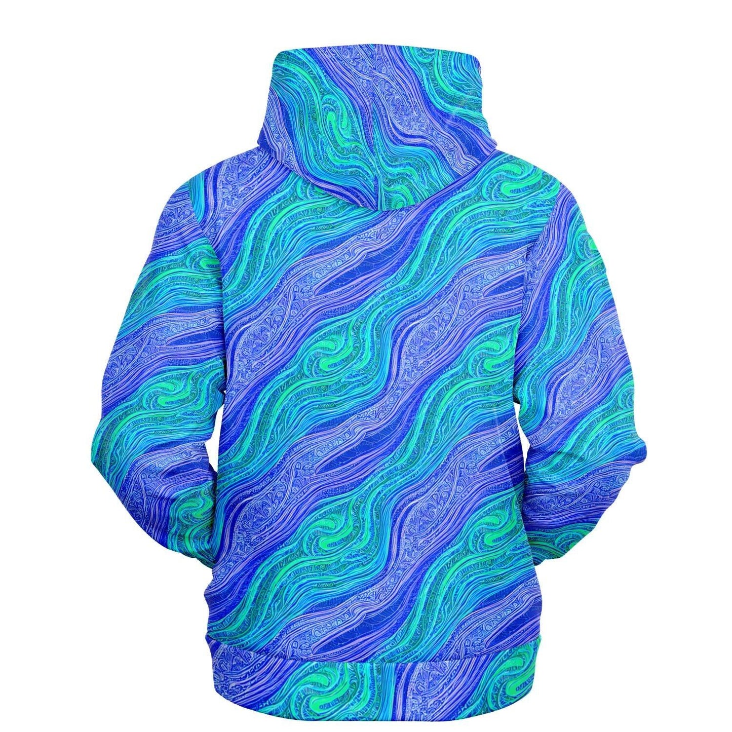 Vibrant Blue Waves Unisex Hoodie – Unique Comfortable Streetwear - Purdy Funk