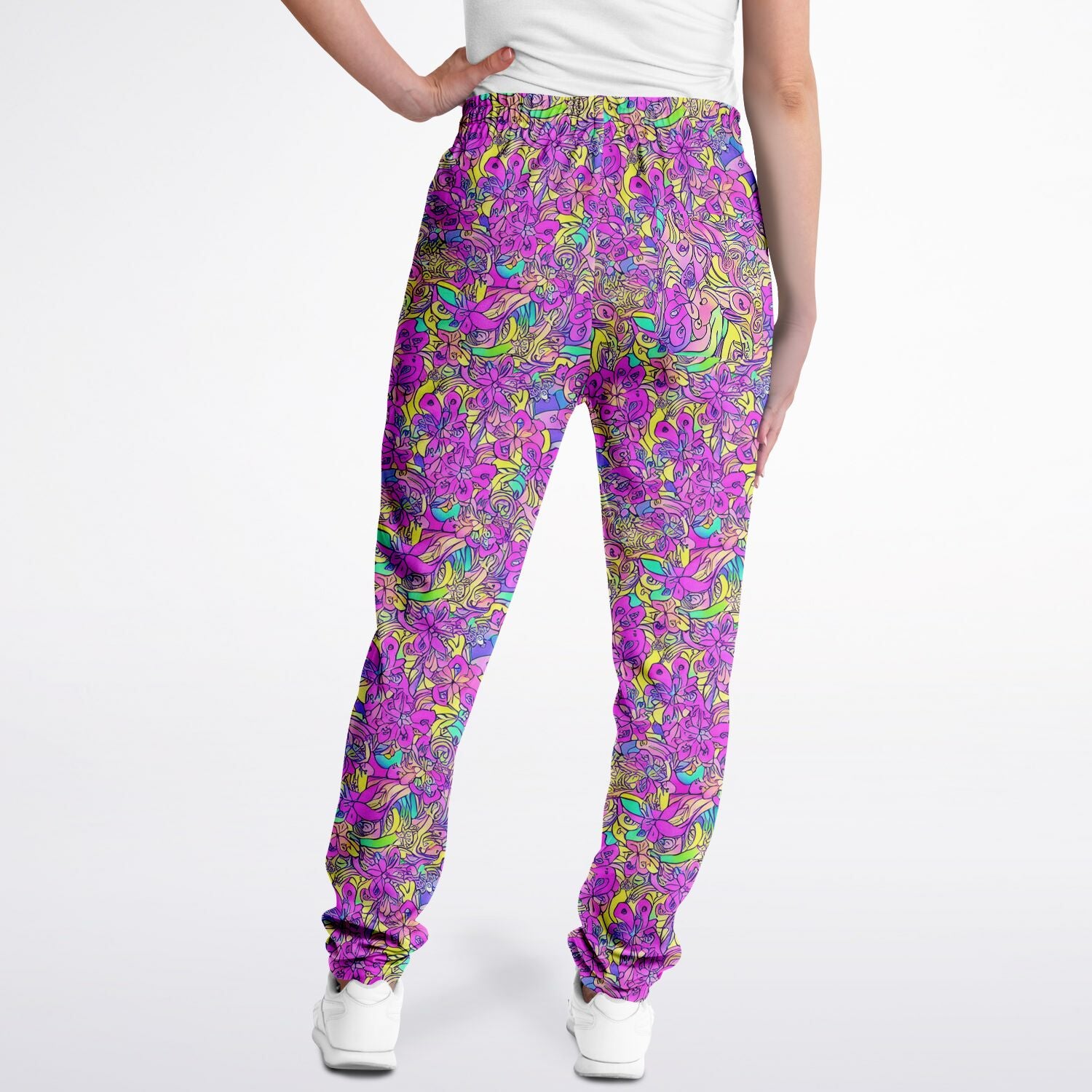 Pink Flower Pattern Track Pants - Purdy Funk