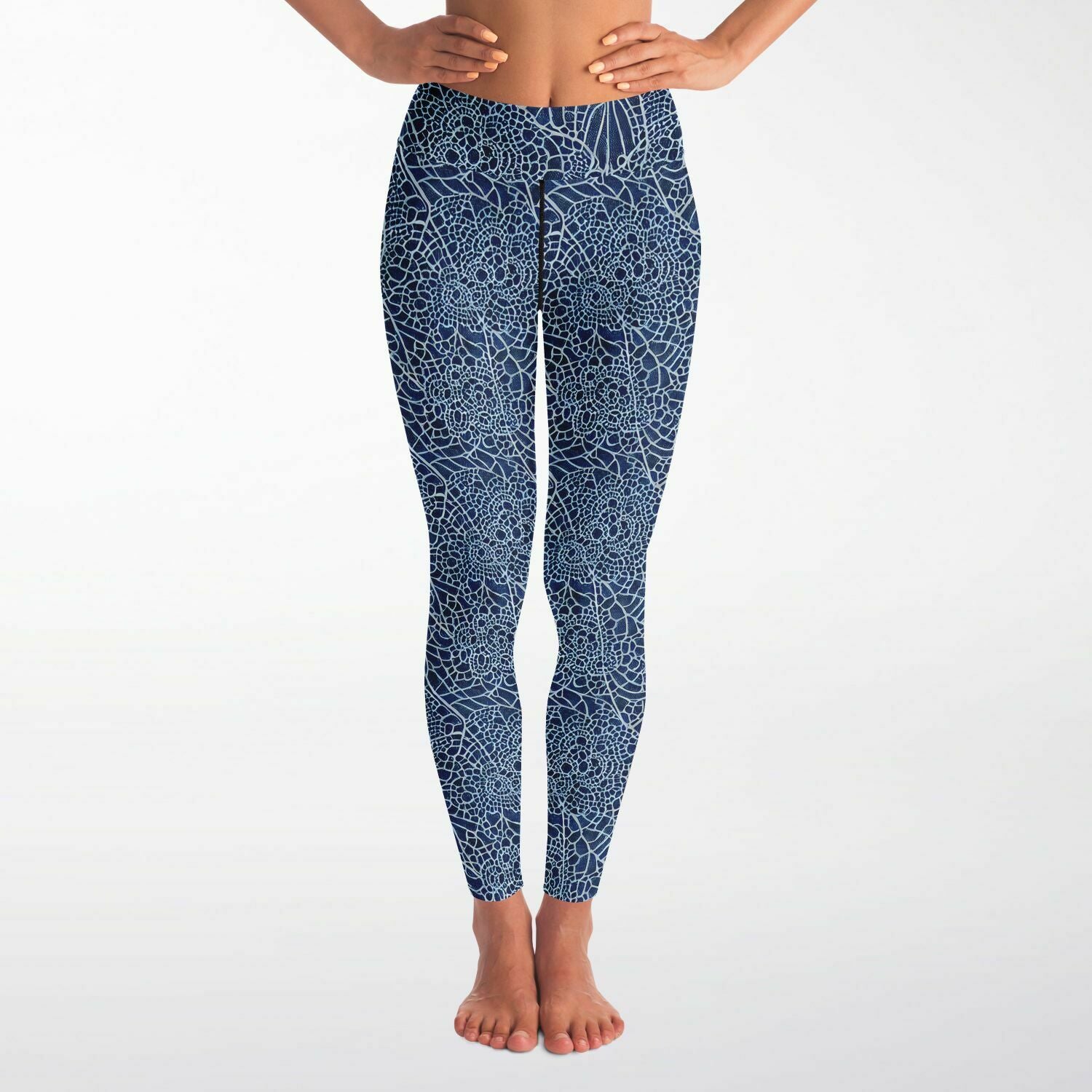 Blue Lace Yoga Leggings - Purdy Funk