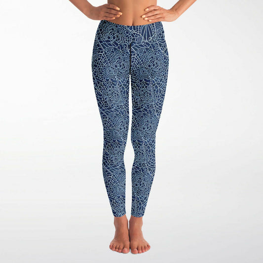 Blue Lace Yoga Leggings - Purdy Funk