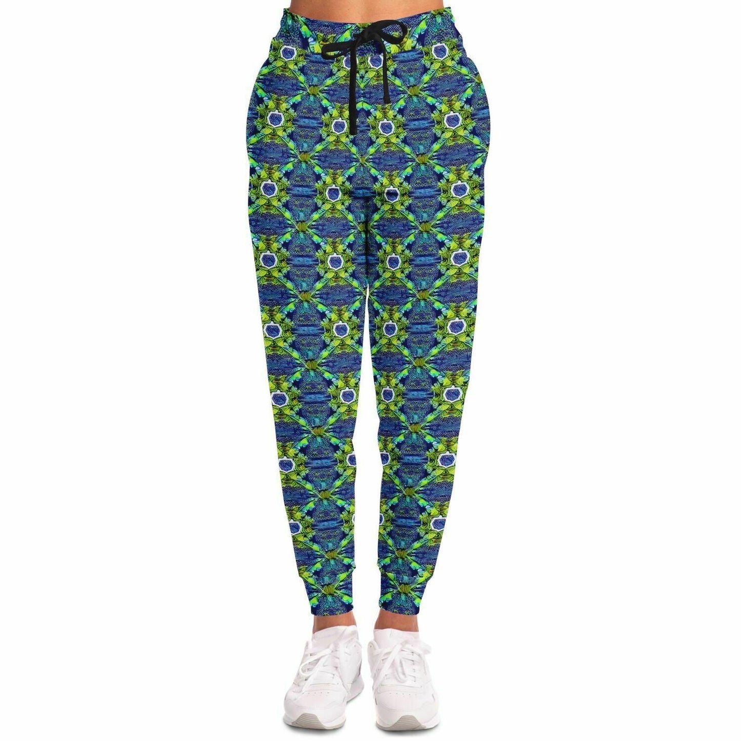 Green Funky Patterned Athletic Joggers: Bold & Durable High-Definition Wear - Purdy Funk