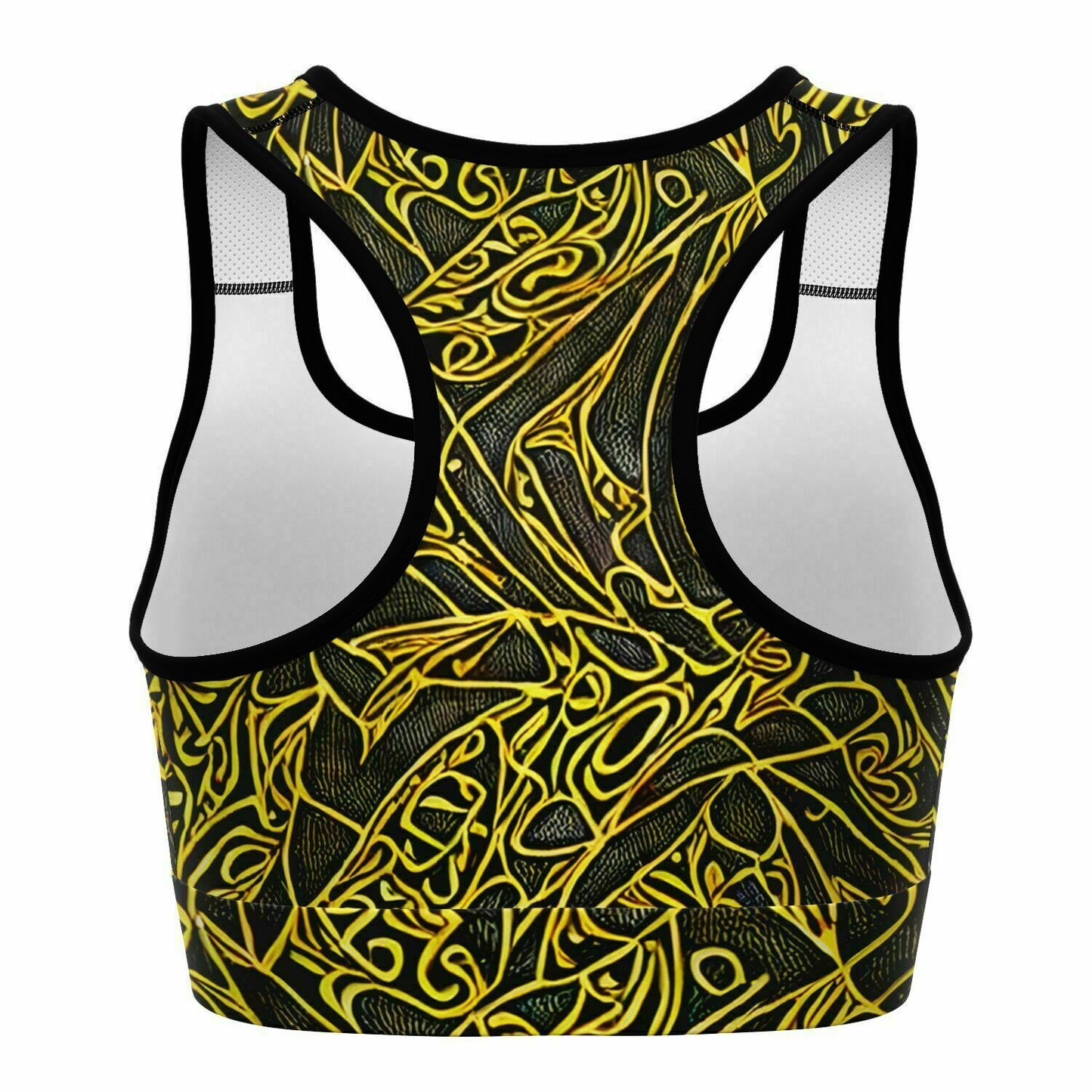 Black and Gold Sports Bra - Purdy Funk