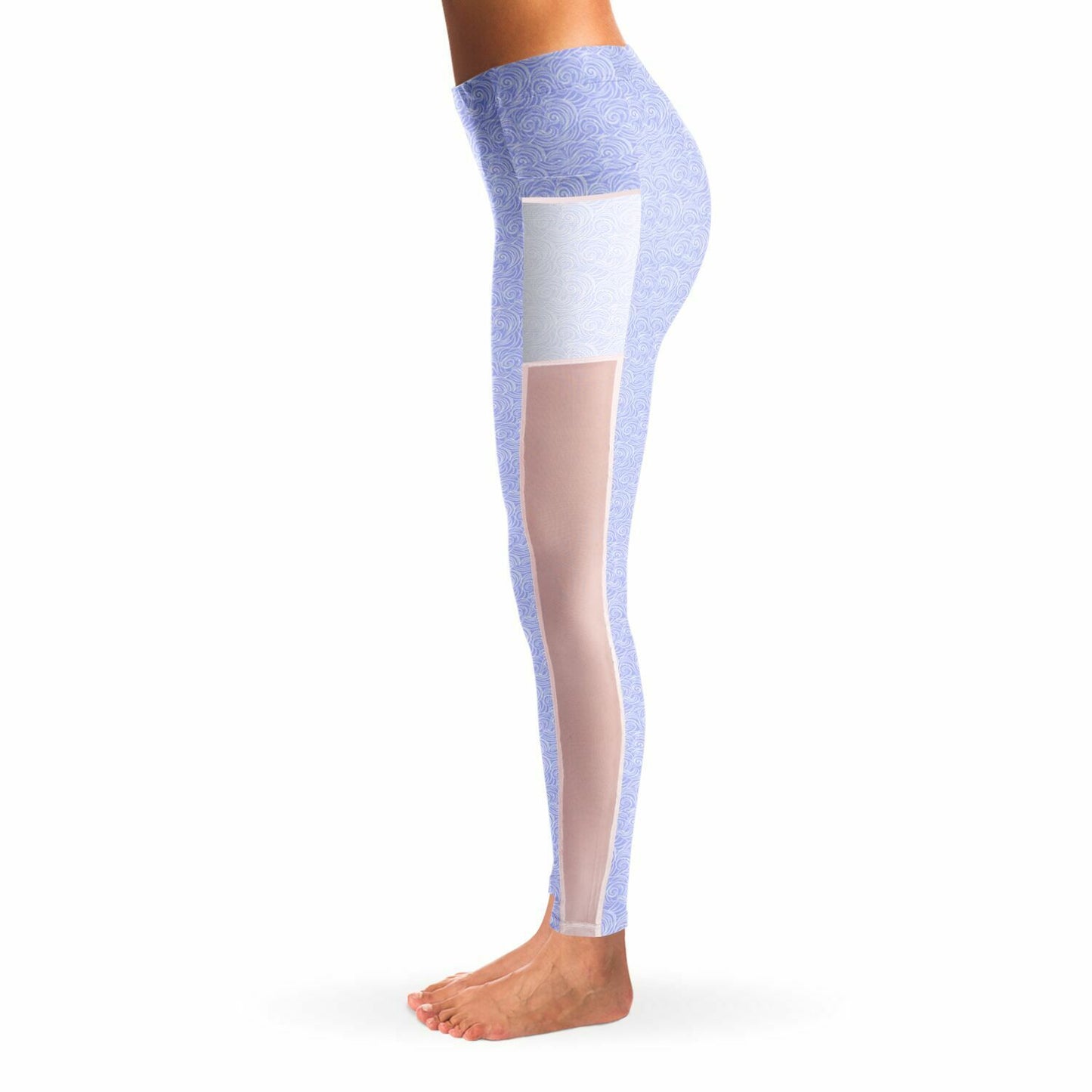 Lilac Patterned Mesh Pocket Legging