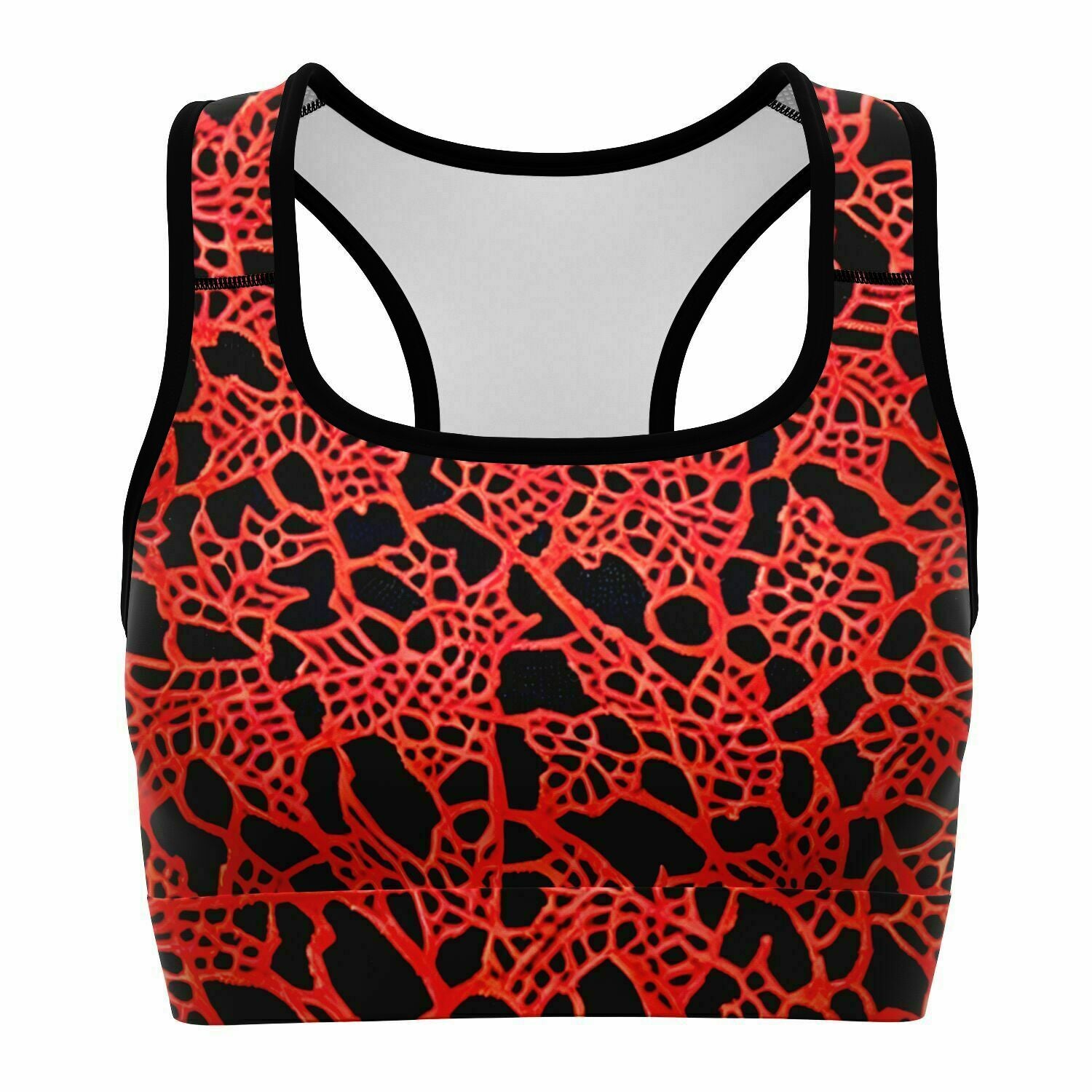 Red and Black Lace Sports Bra - Purdy Funk