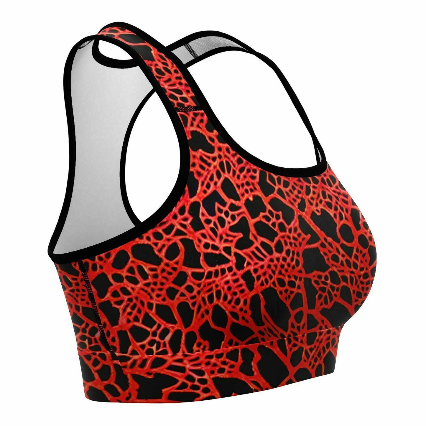 Red and Black Lace Sports Bra - Purdy Funk