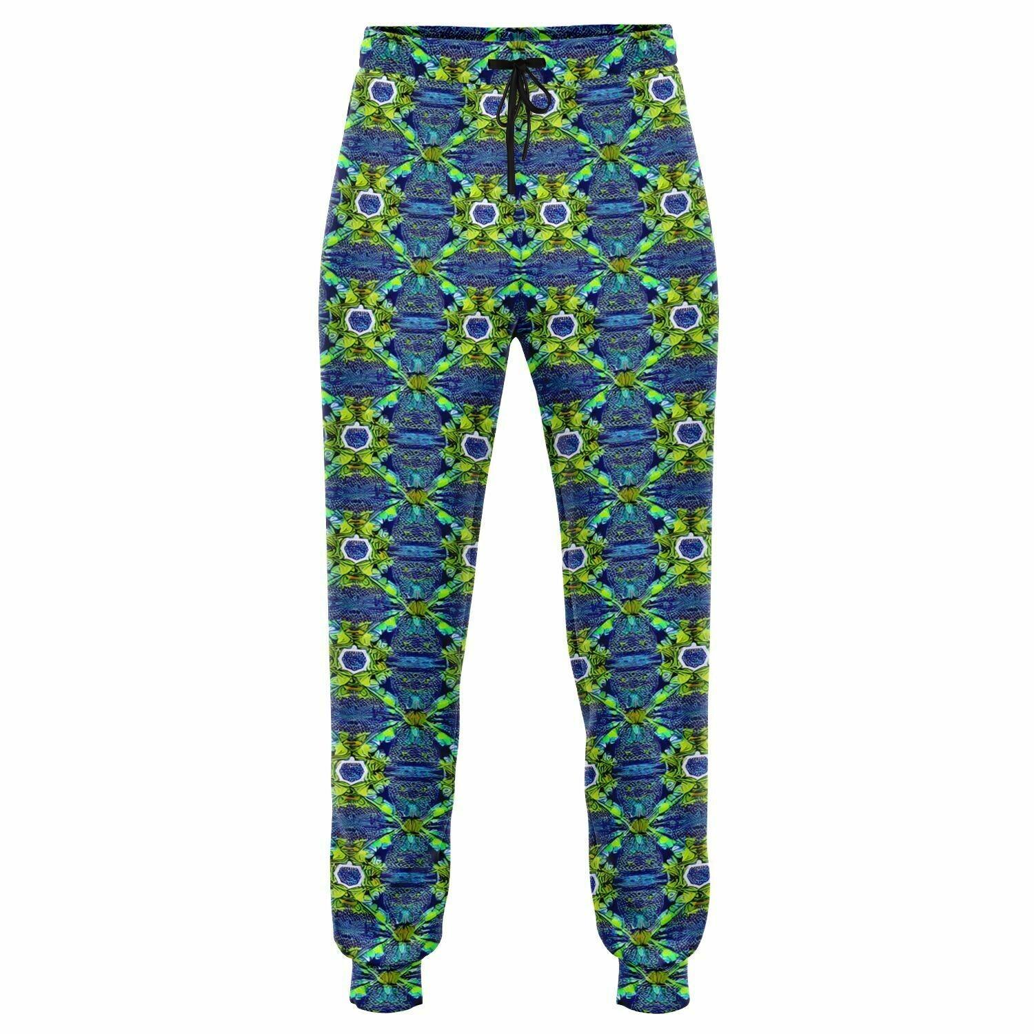 Green Funky Patterned Athletic Joggers: Bold & Durable High-Definition Wear - Purdy Funk