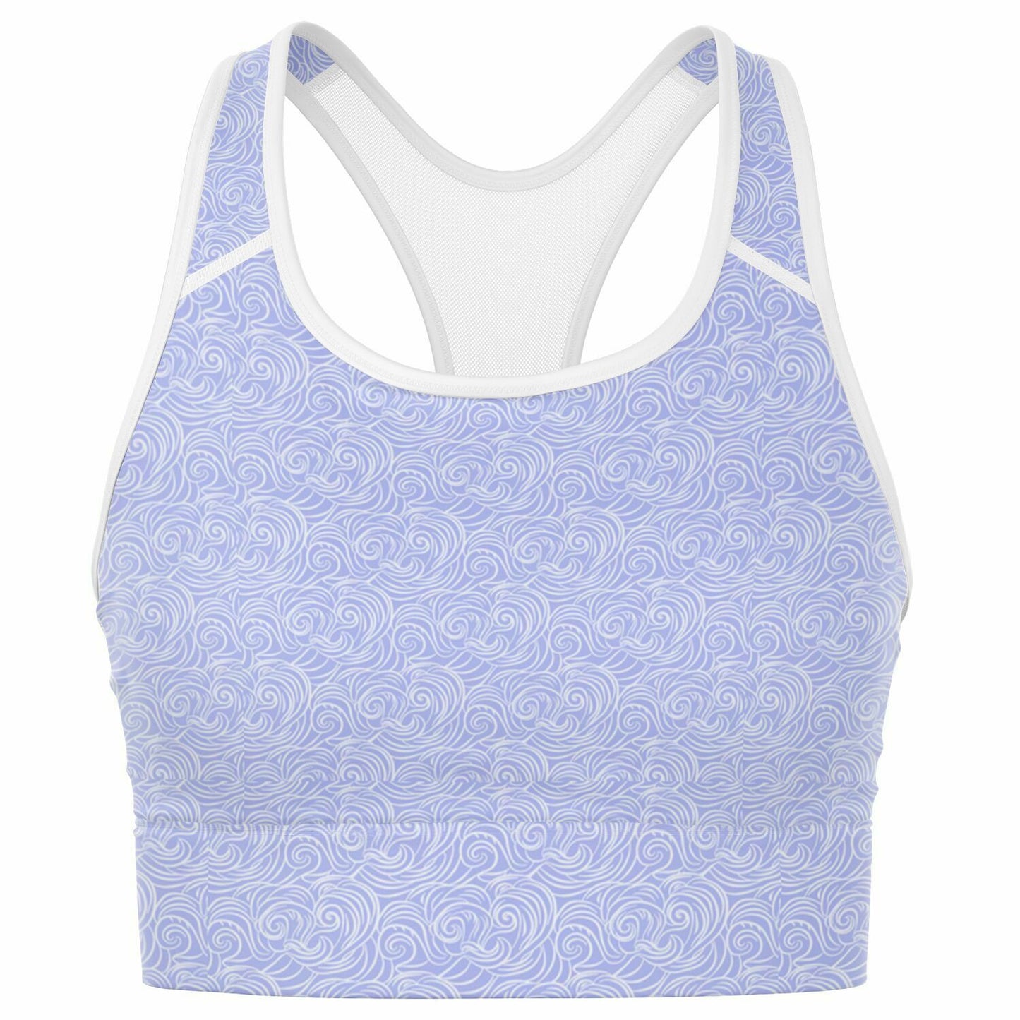 Lilac Patterned Mesh Padded Sports Bra