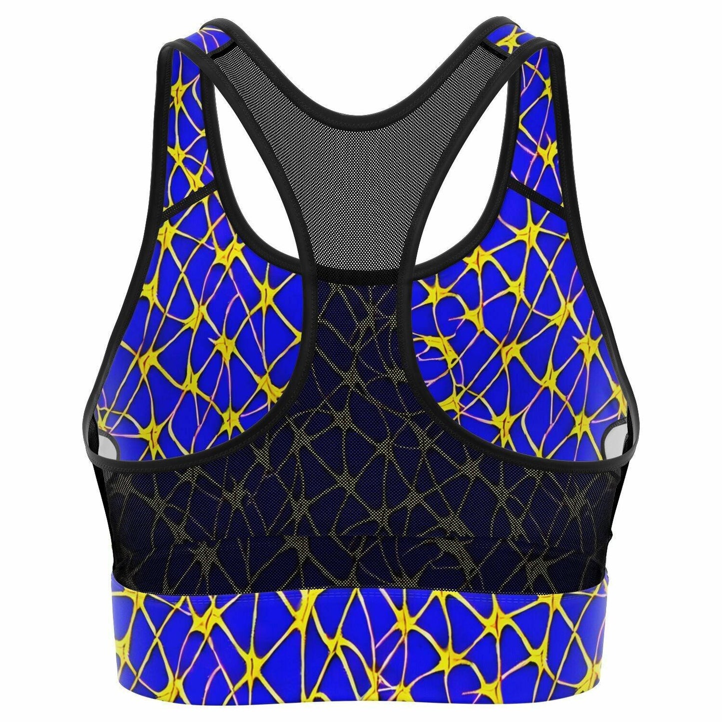 Blue Mesh Padded Sports Bra - Purdy Funk