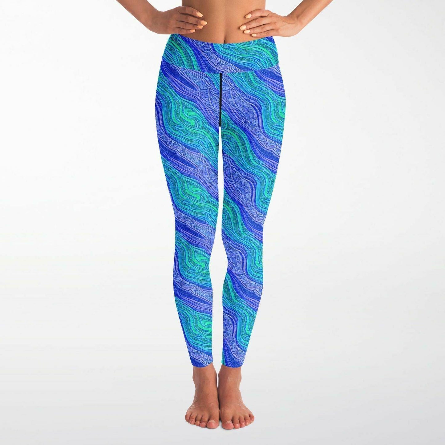 Blue Wave Yoga Leggings - Purdy Funk