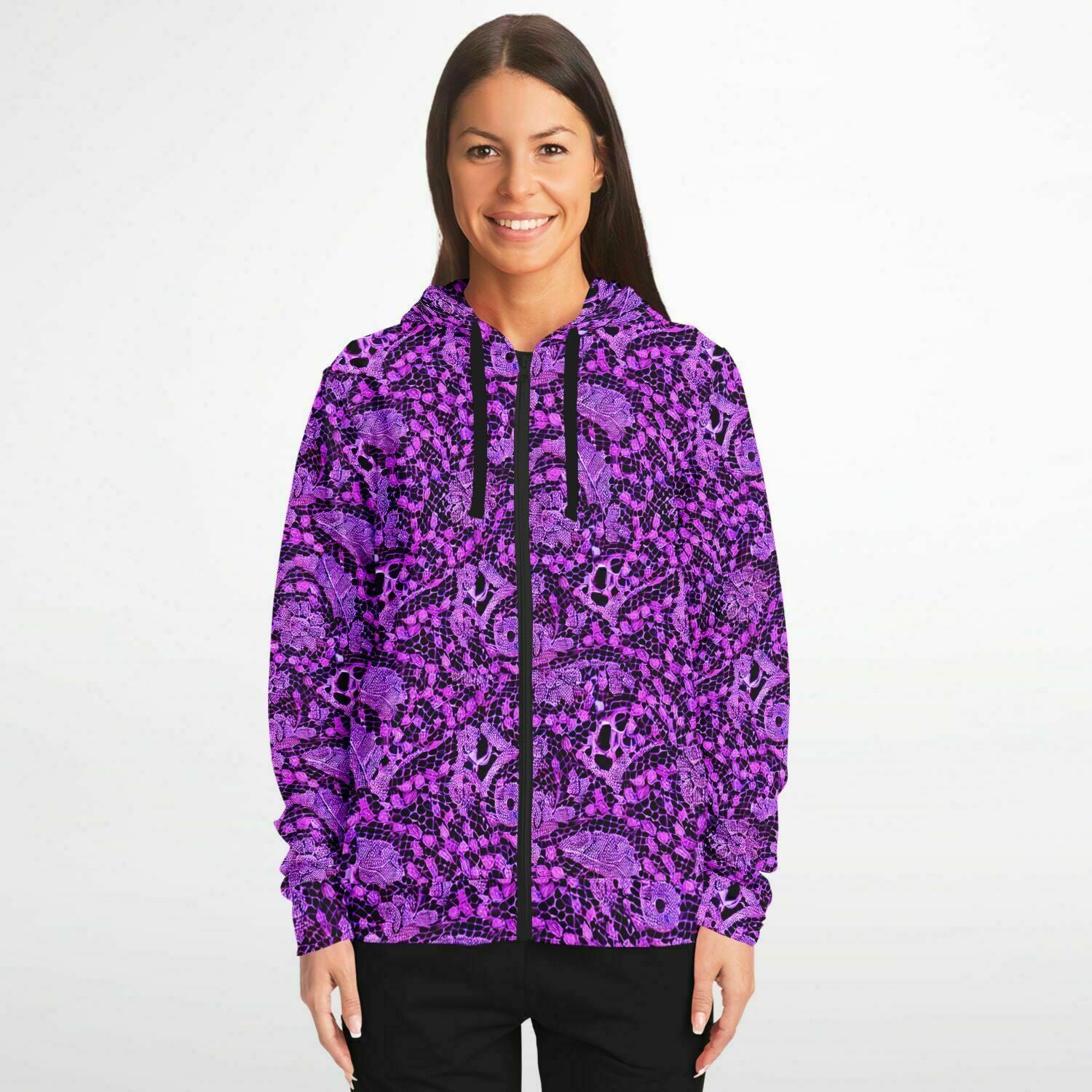 Athletic Zip-Up Hoodie - AOP - Purdy Funk